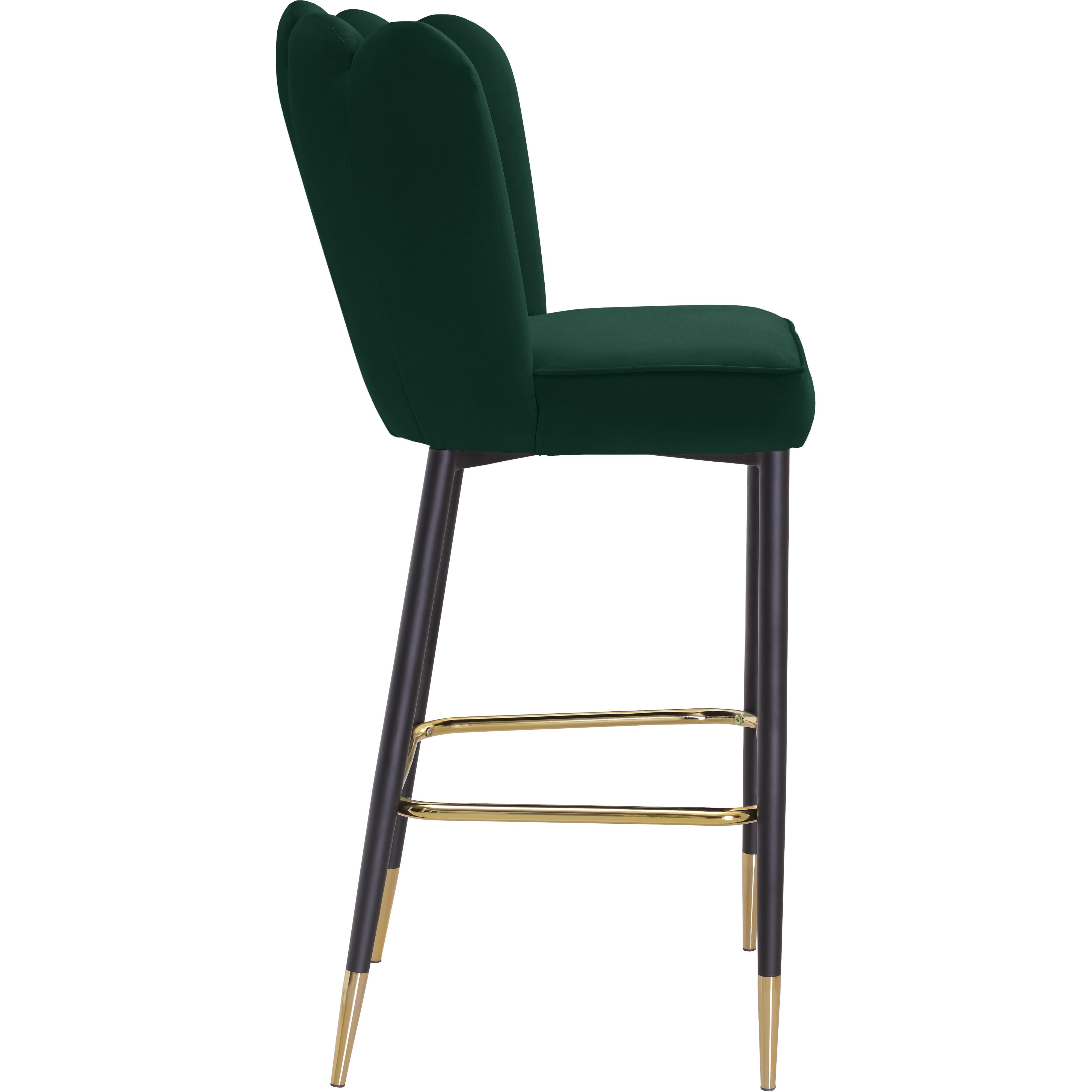 Meridian Lily Green Velvet Stool