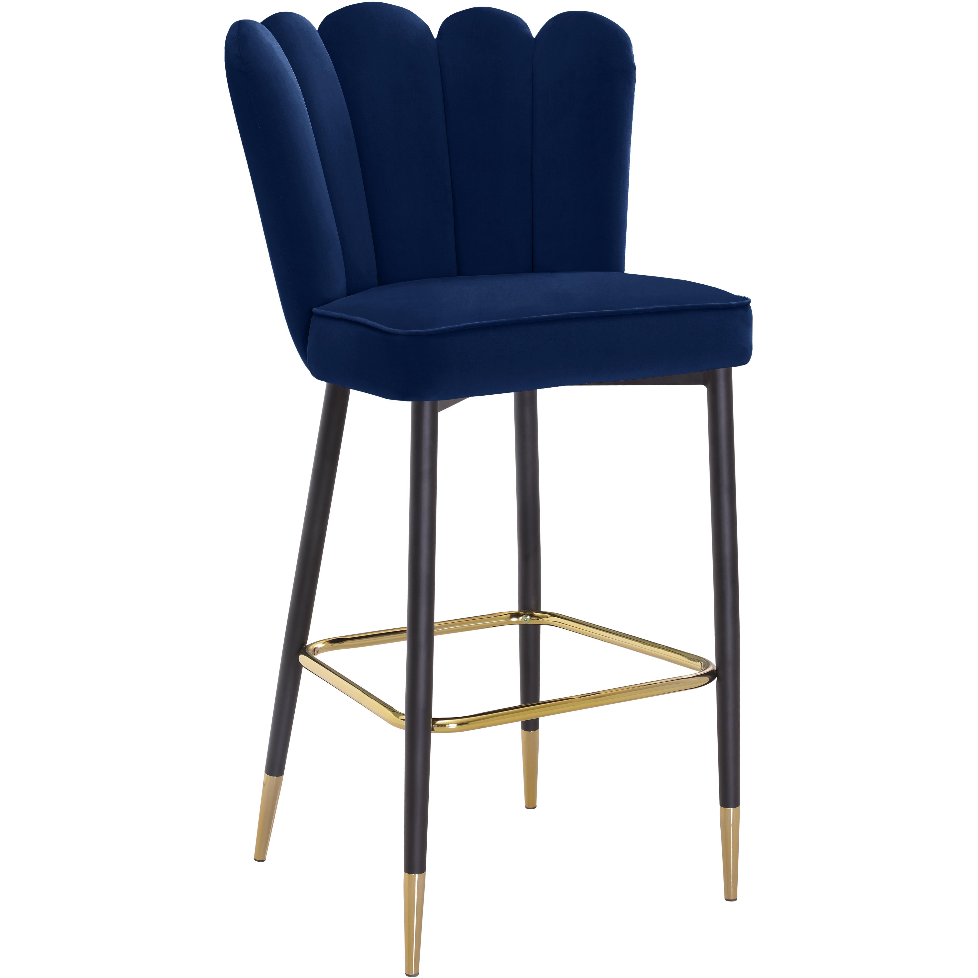 Meridian Lily Navy Velvet Stool