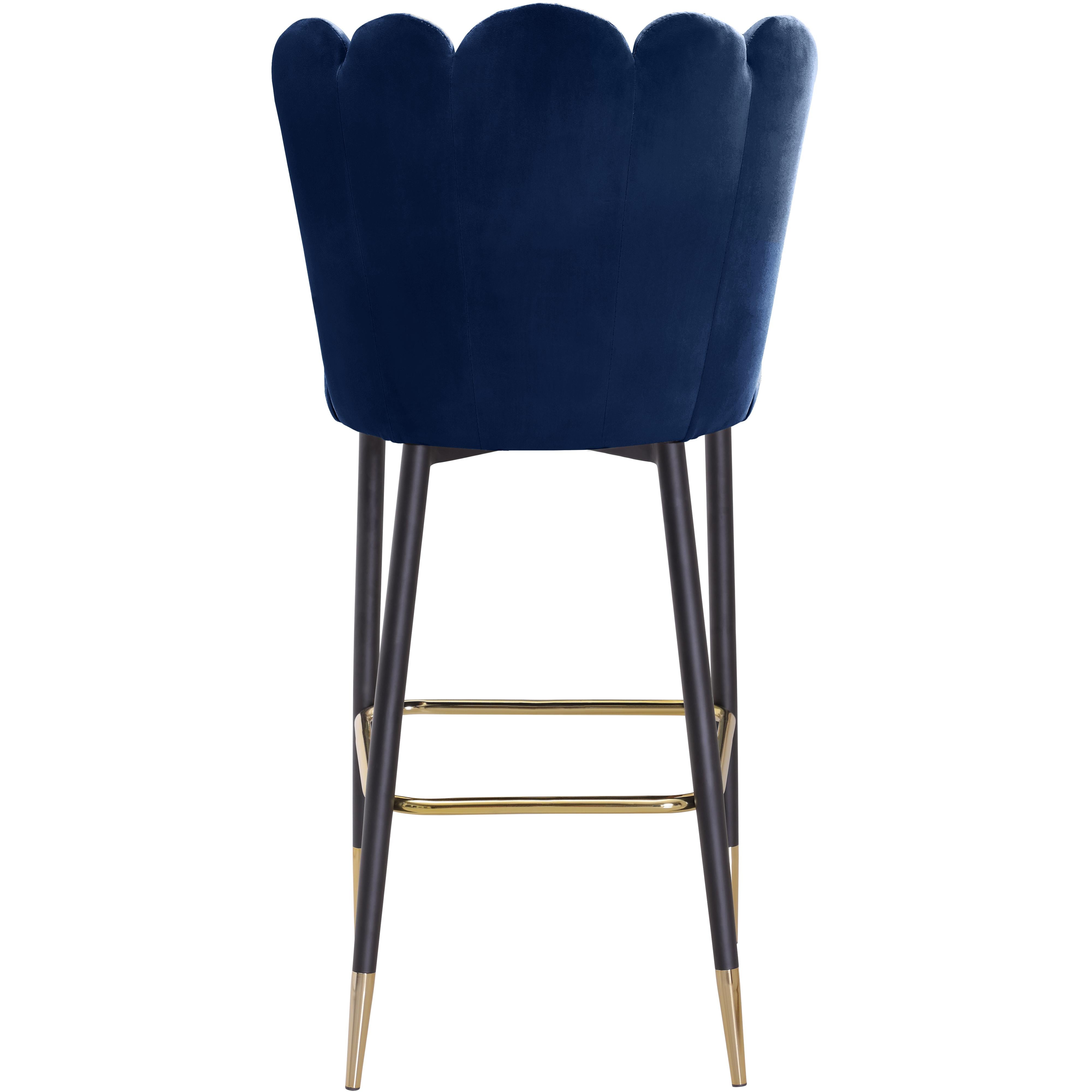 Meridian Lily Navy Velvet Stool
