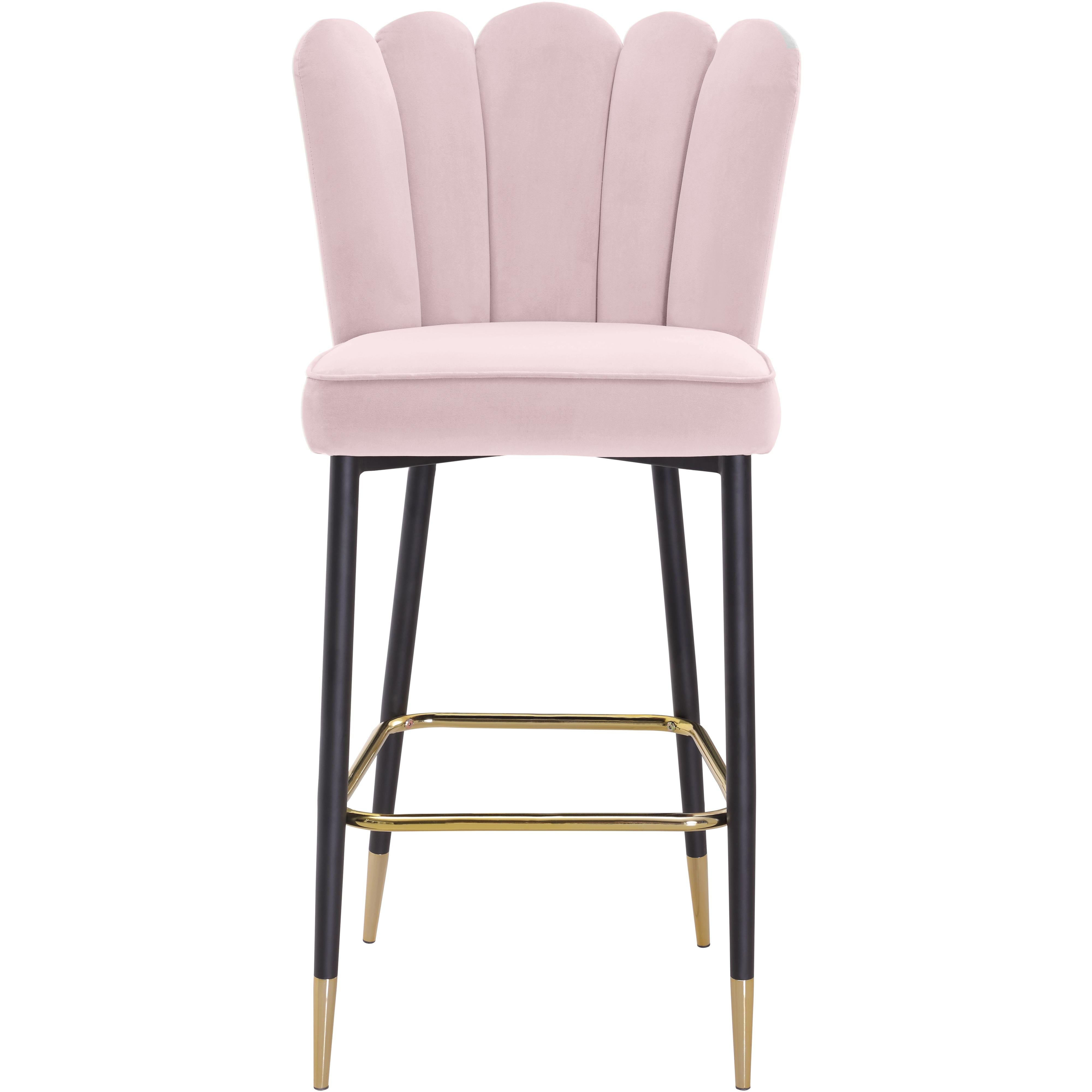 Meridian Lily Pink Velvet Stool