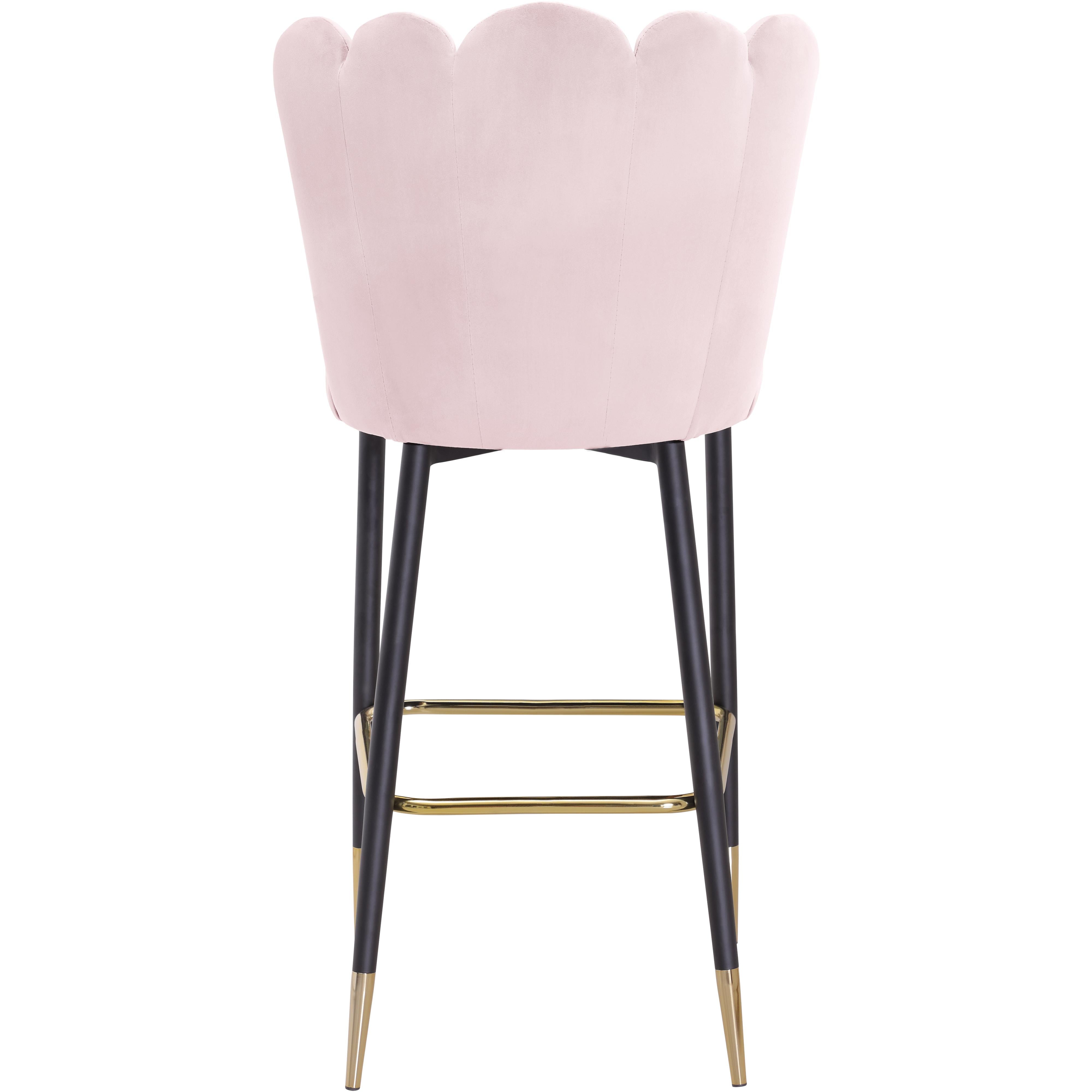 Meridian Lily Pink Velvet Stool