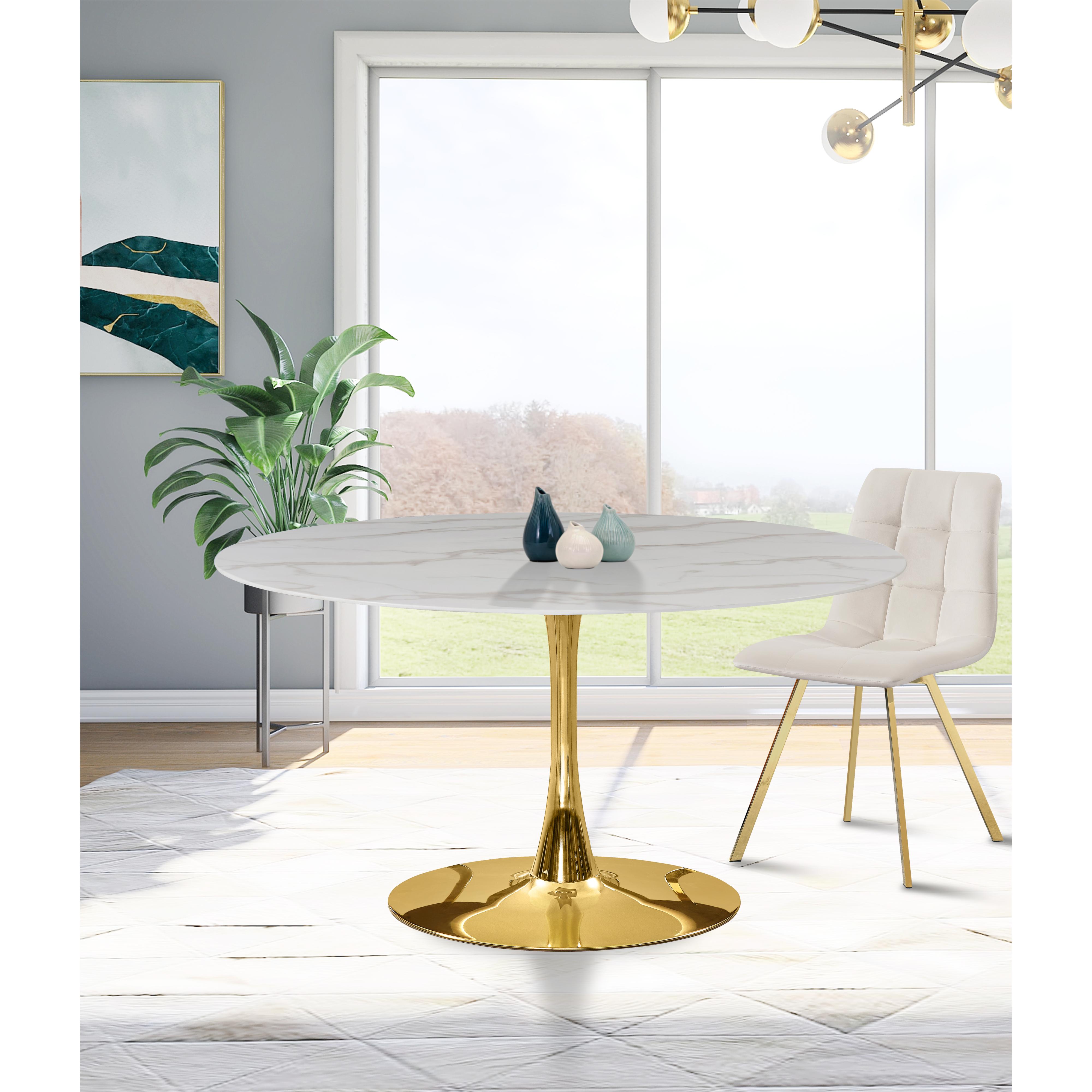 Meridian Holly Gold Dining Table (3 Boxes)