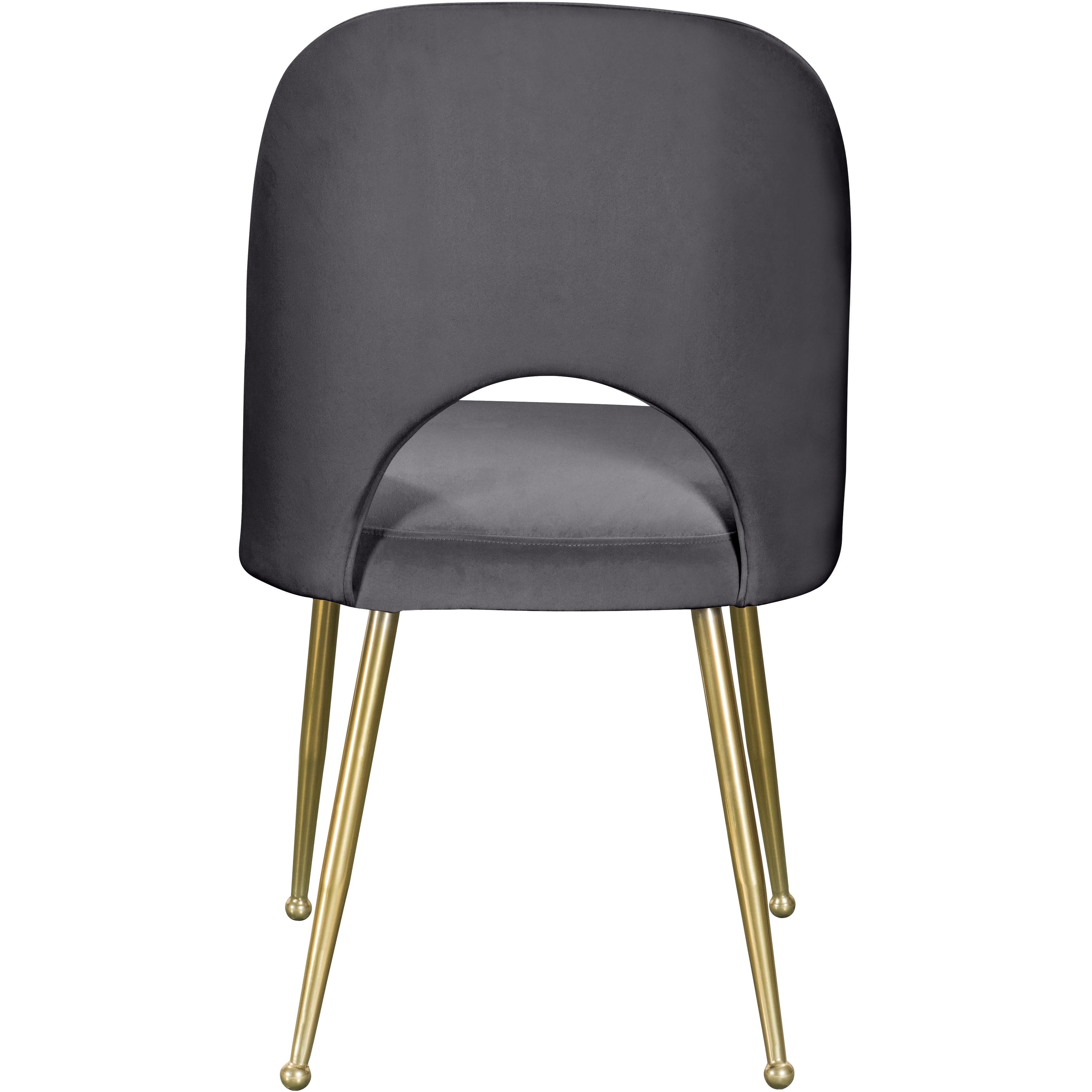 Meridian Logan Grey Velvet Dining Chair