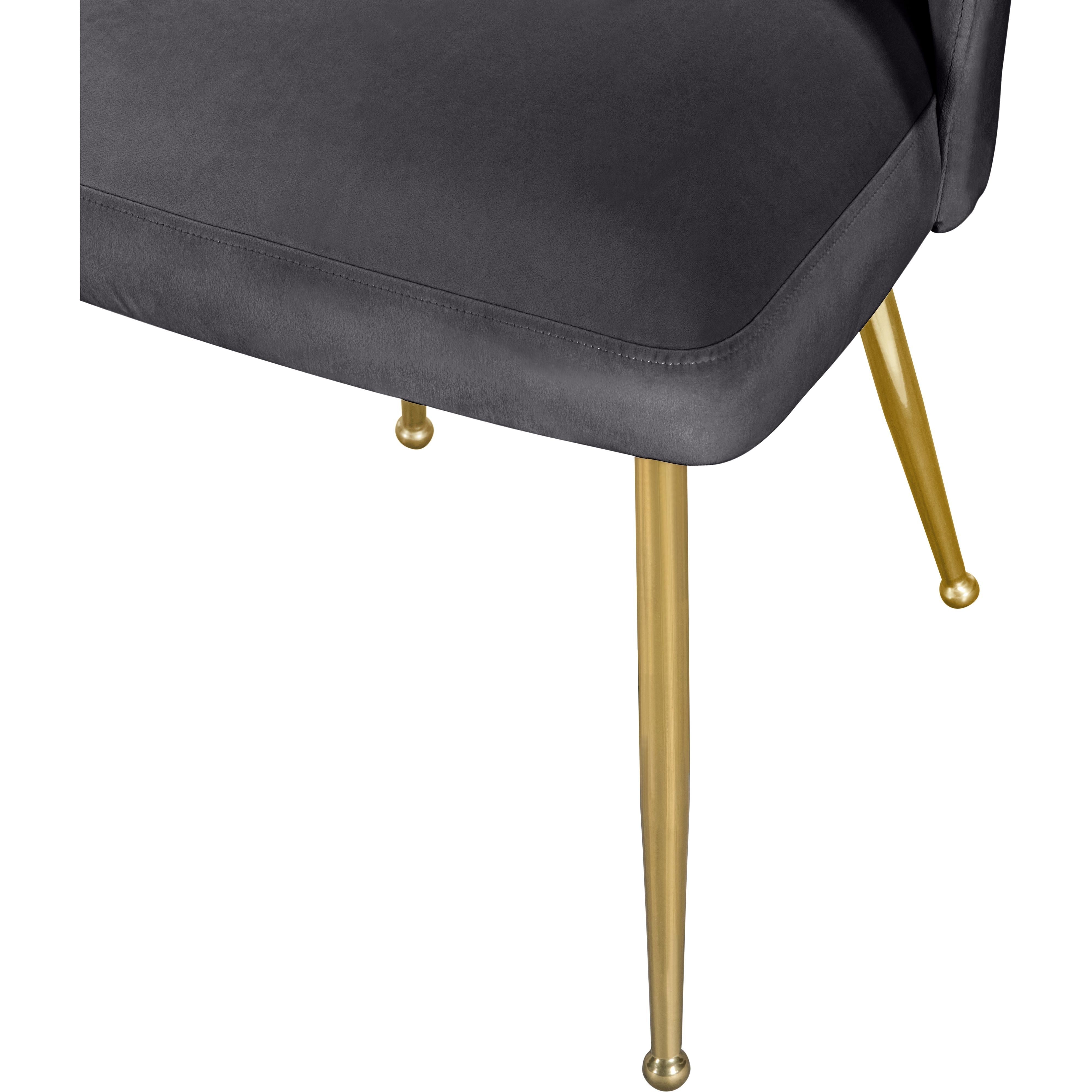 Meridian Logan Grey Velvet Dining Chair