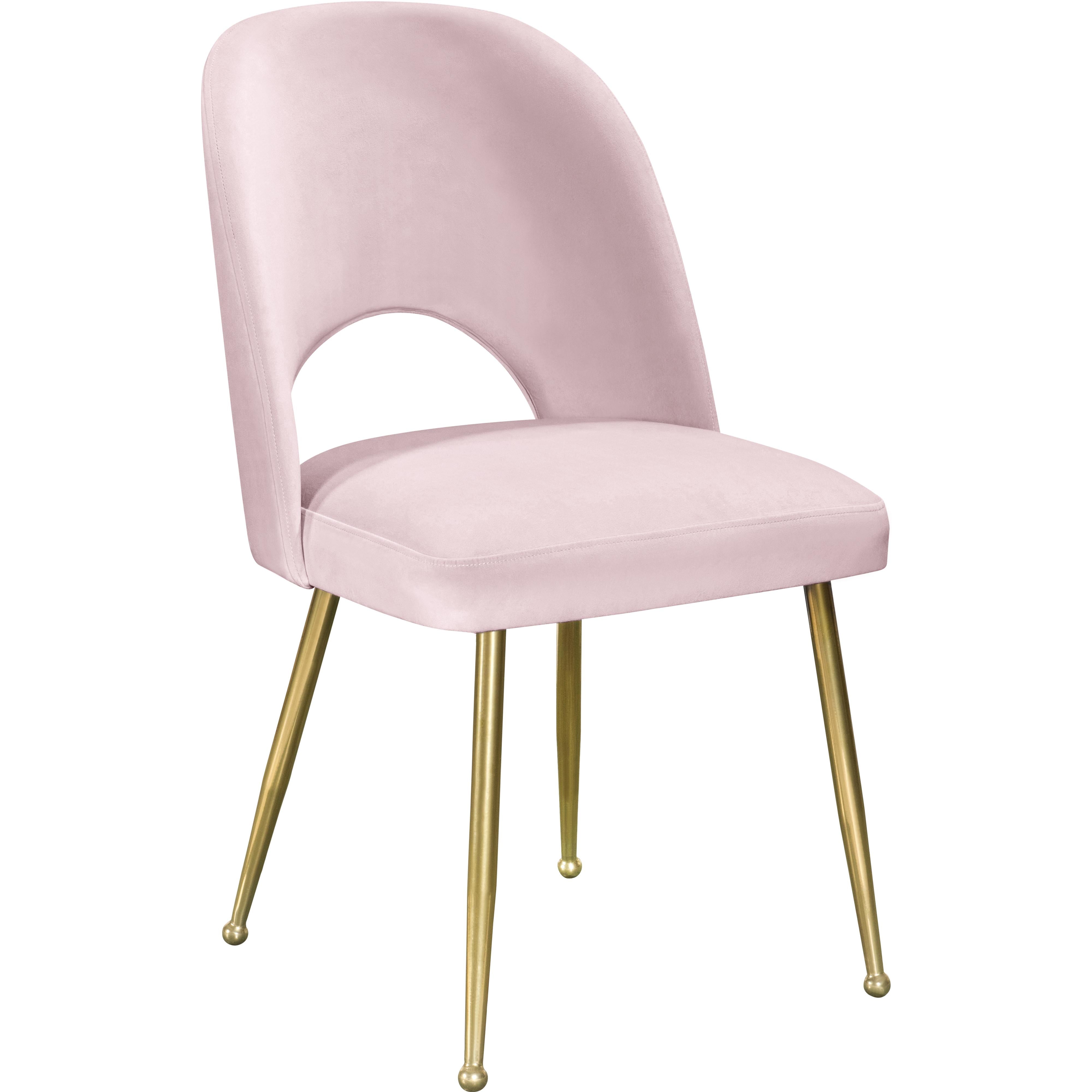 Meridian Logan Pink Velvet Dining Chair