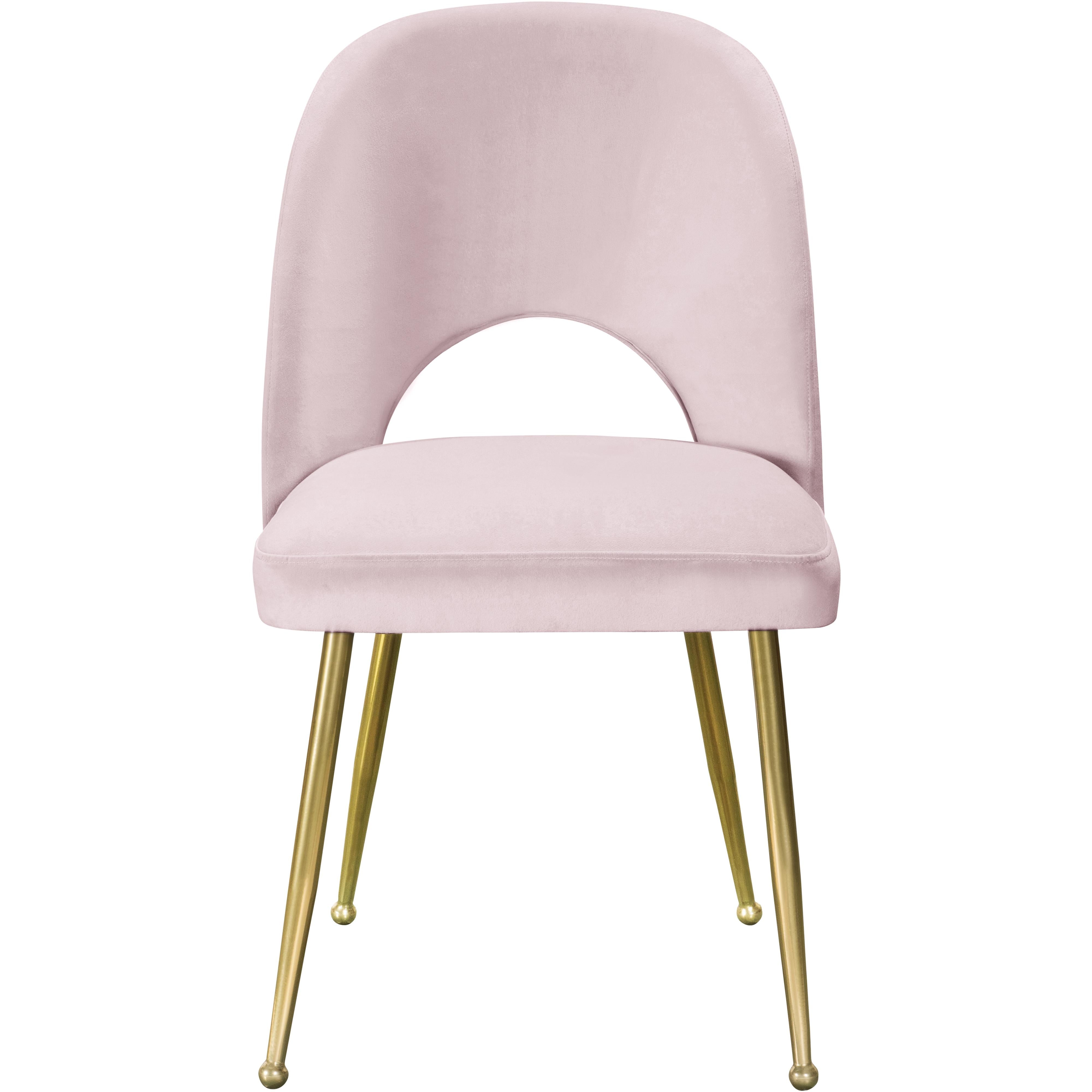 Meridian Logan Pink Velvet Dining Chair