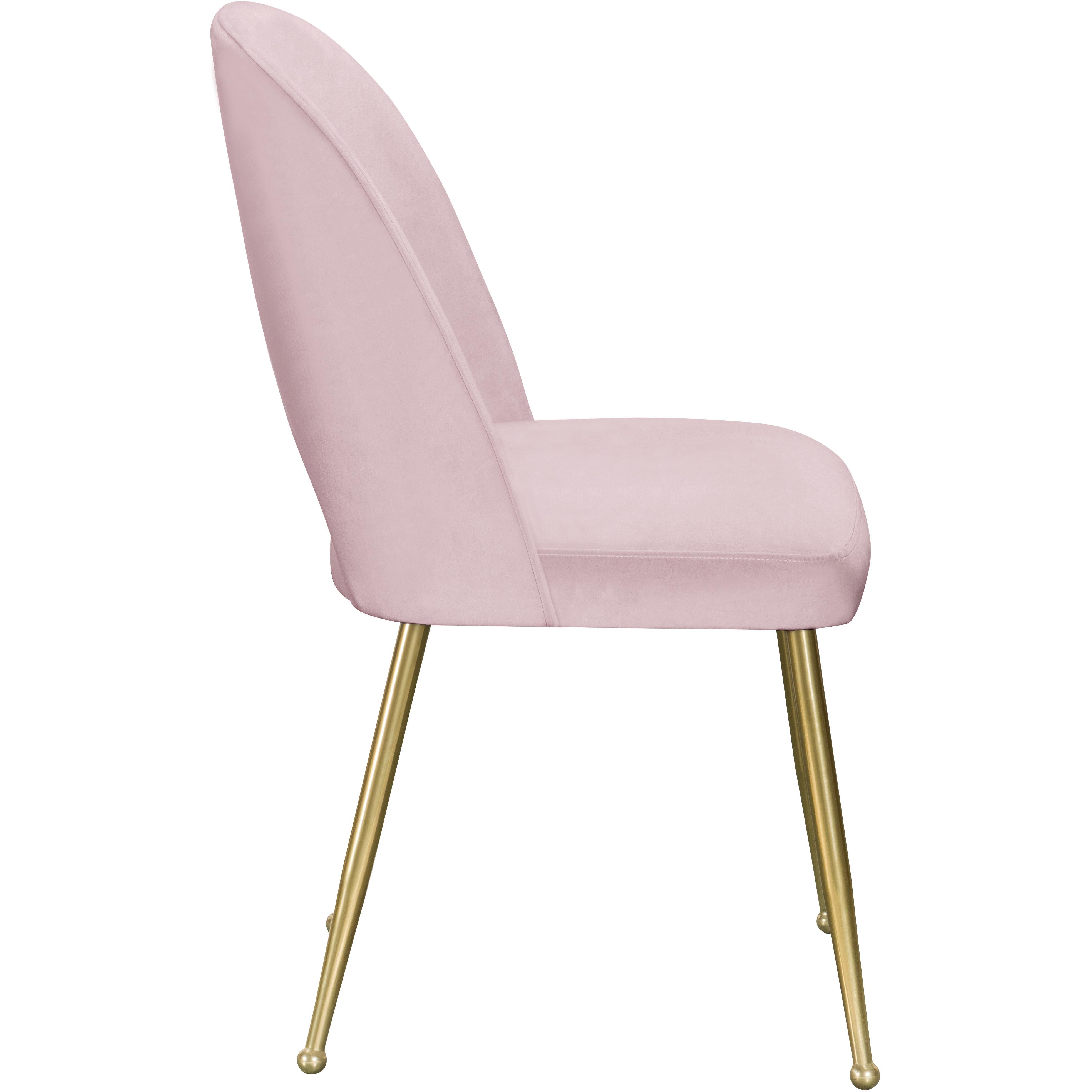 Meridian Logan Pink Velvet Dining Chair
