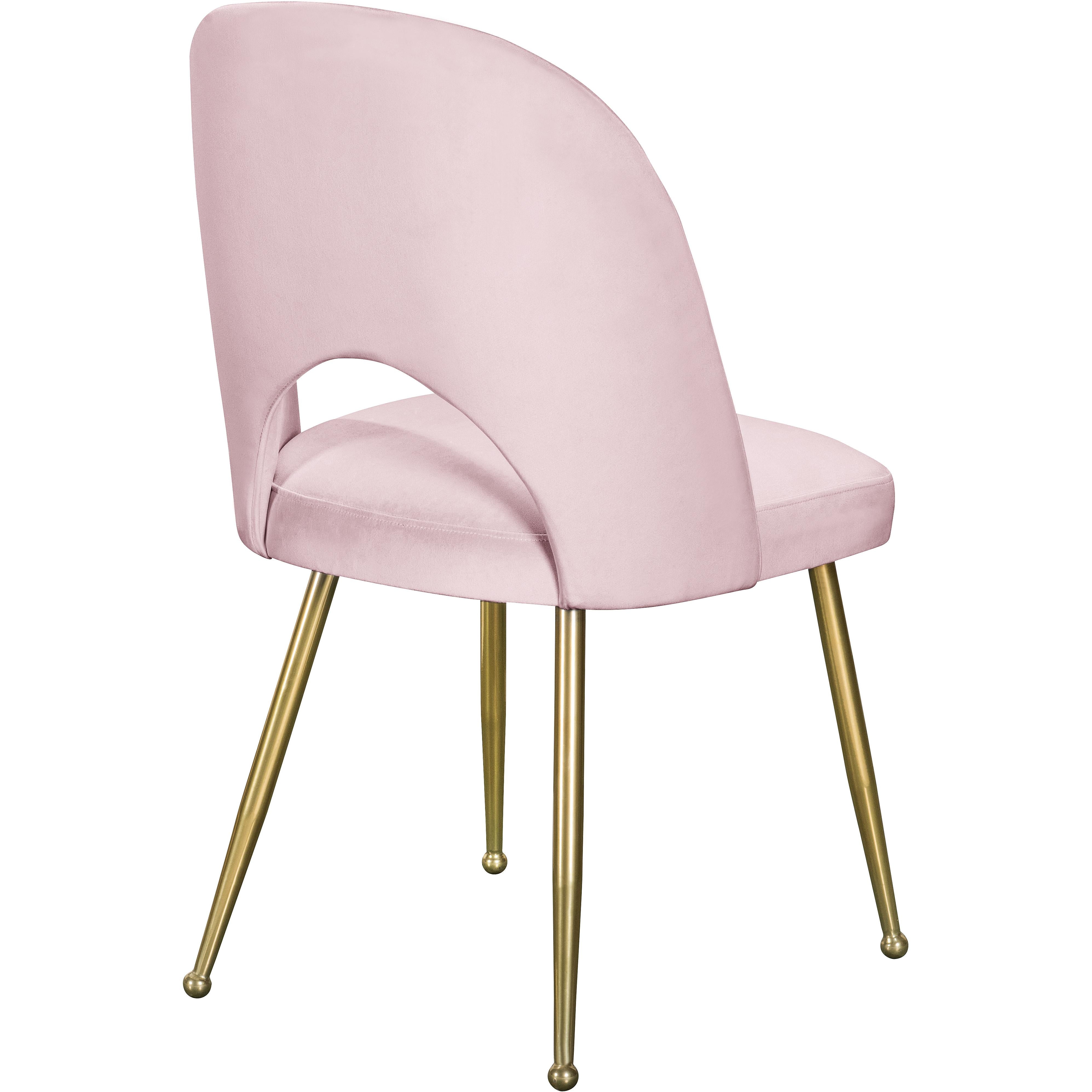 Meridian Logan Pink Velvet Dining Chair