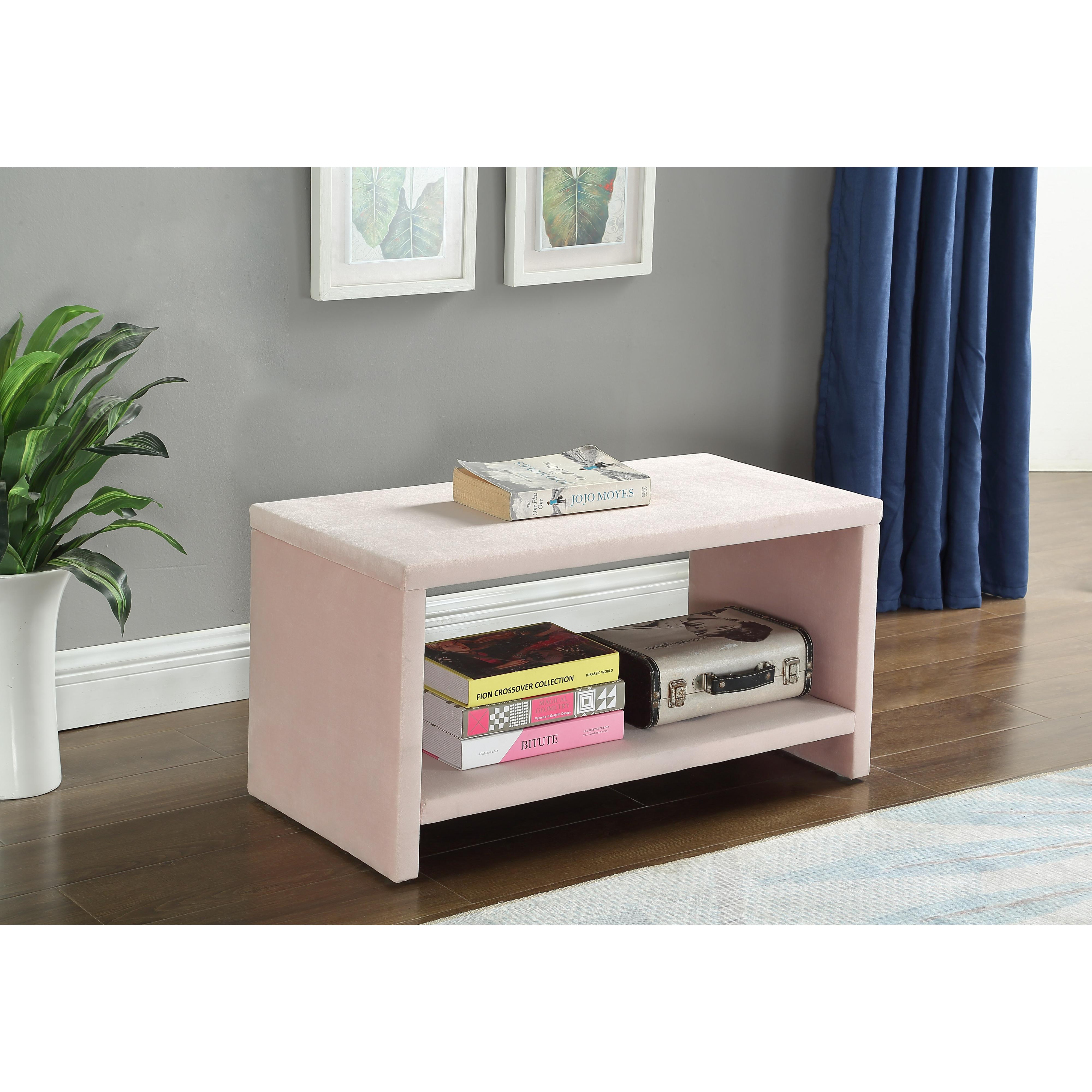 Meridian Cleo Pink Velvet Night Stand