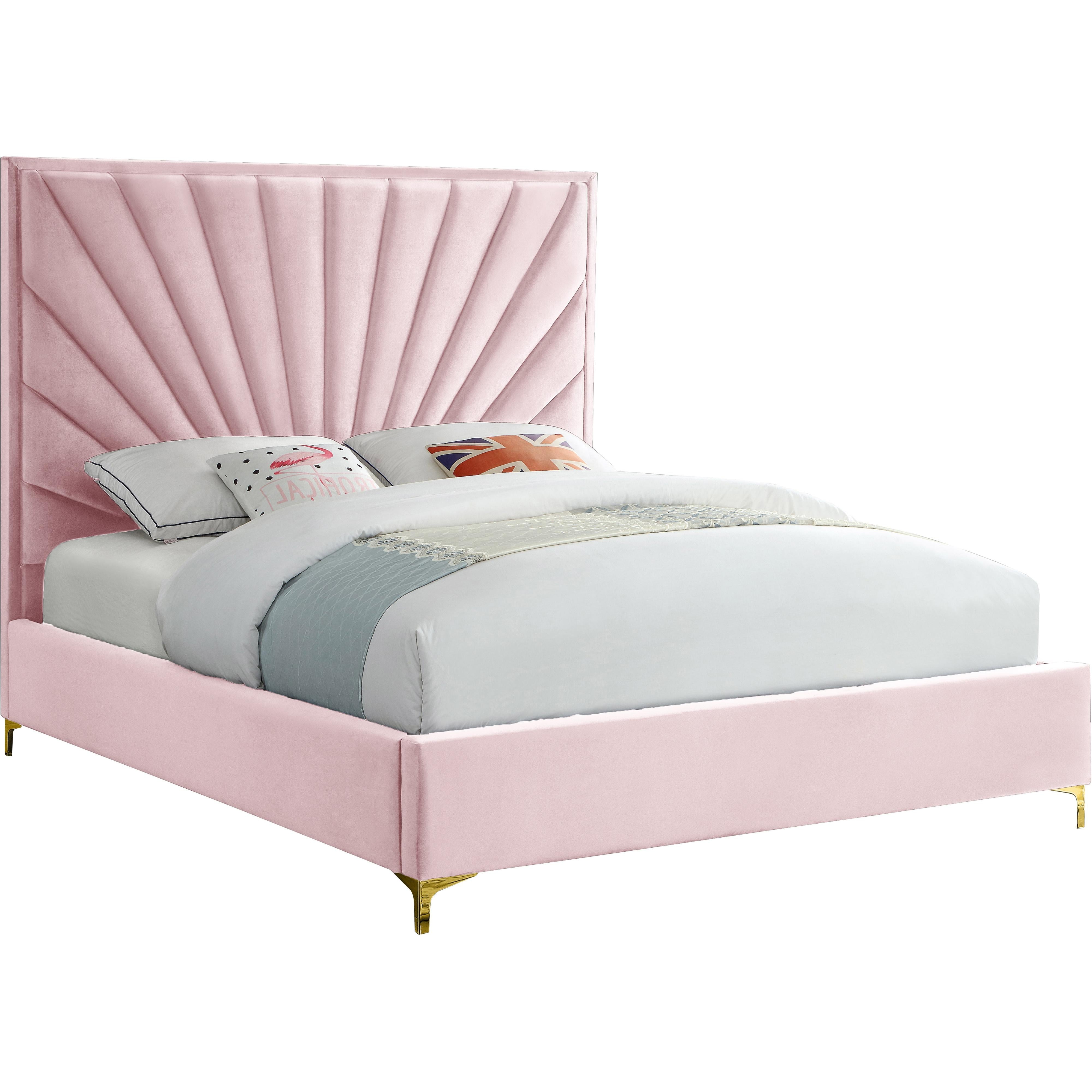 Meridian Eclipse Pink Velvet Full Bed