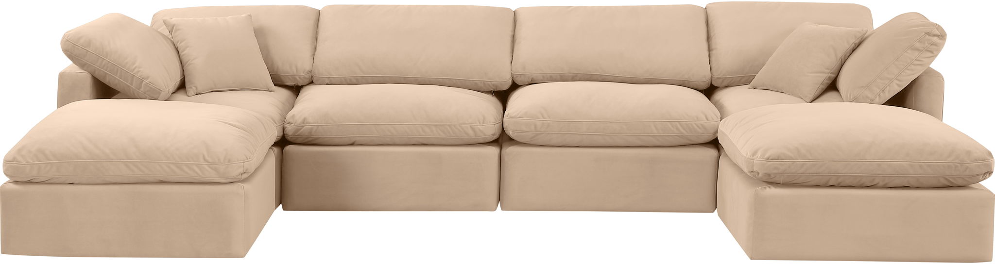 Indulge - Velvet 6 Piece Modular Double Chaise Sectional