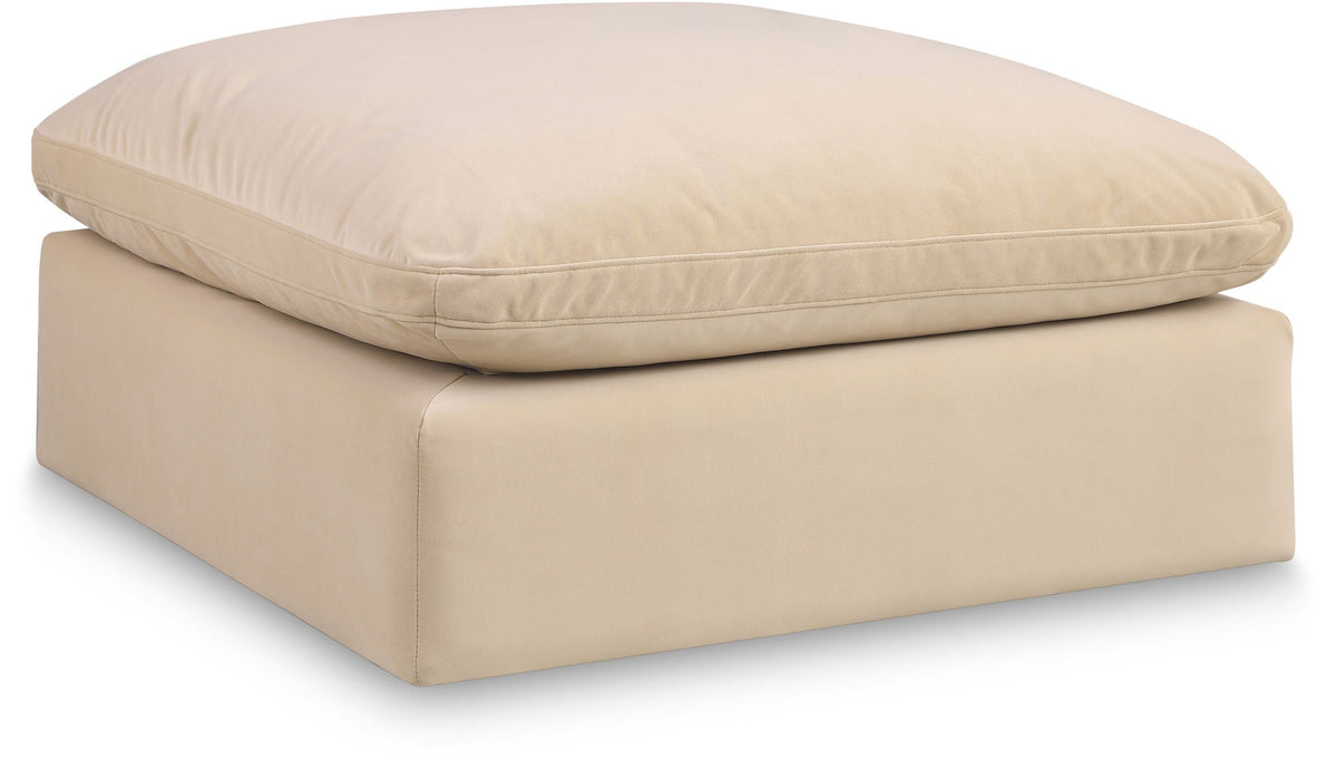 Comfy Velvet Modular Sectional — Ottoman — Beige