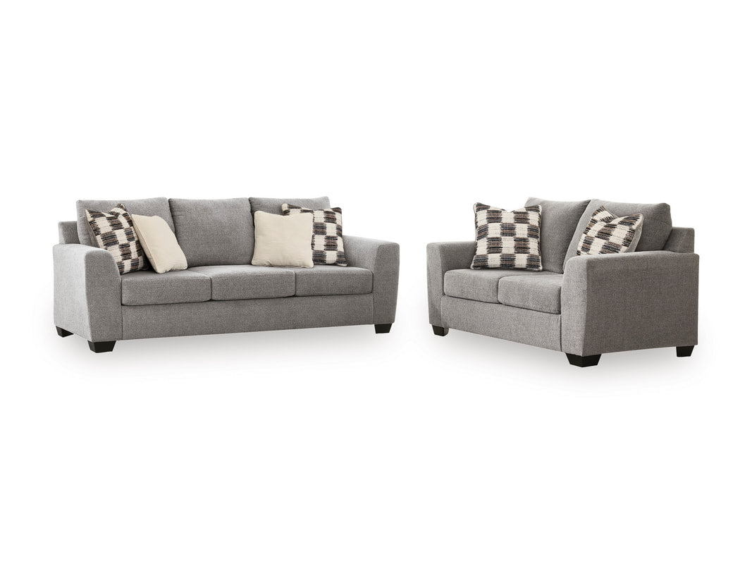 Ashley 631-03 Sofa & Loveseat Set — Accent Pillows & Faux Wood Feet