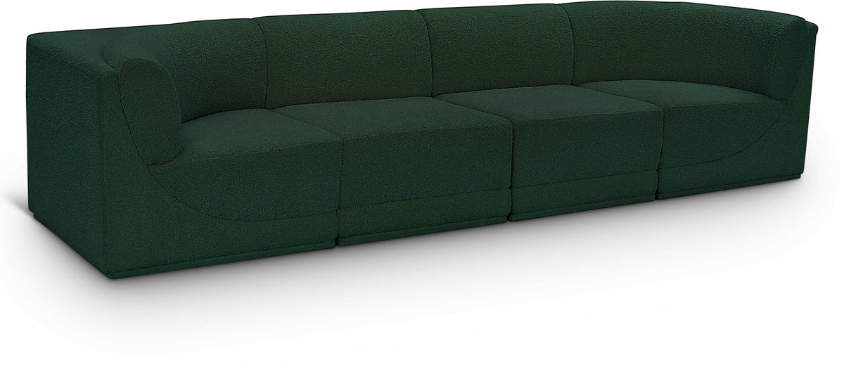 Ollie Boucle Modular Sectional — 4-Piece Sofa — Green