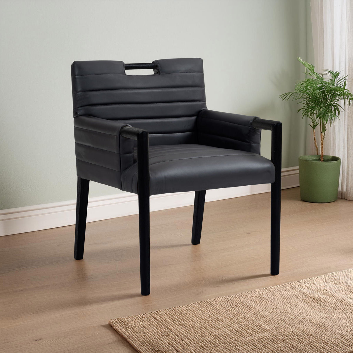 Aimee - Dining Arm Chair with Black Legs