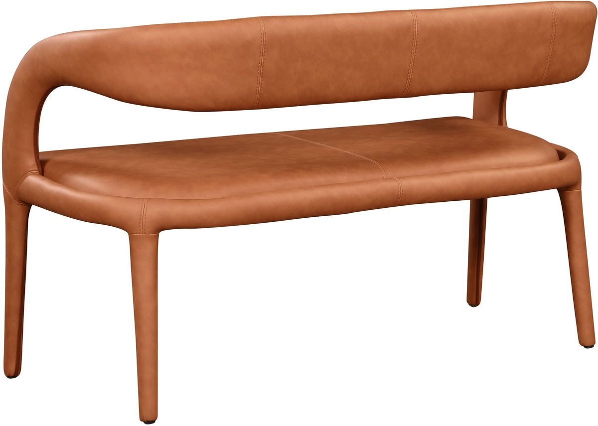 Sylvester Vegan Leather Bench — Black or Brown - Cognac