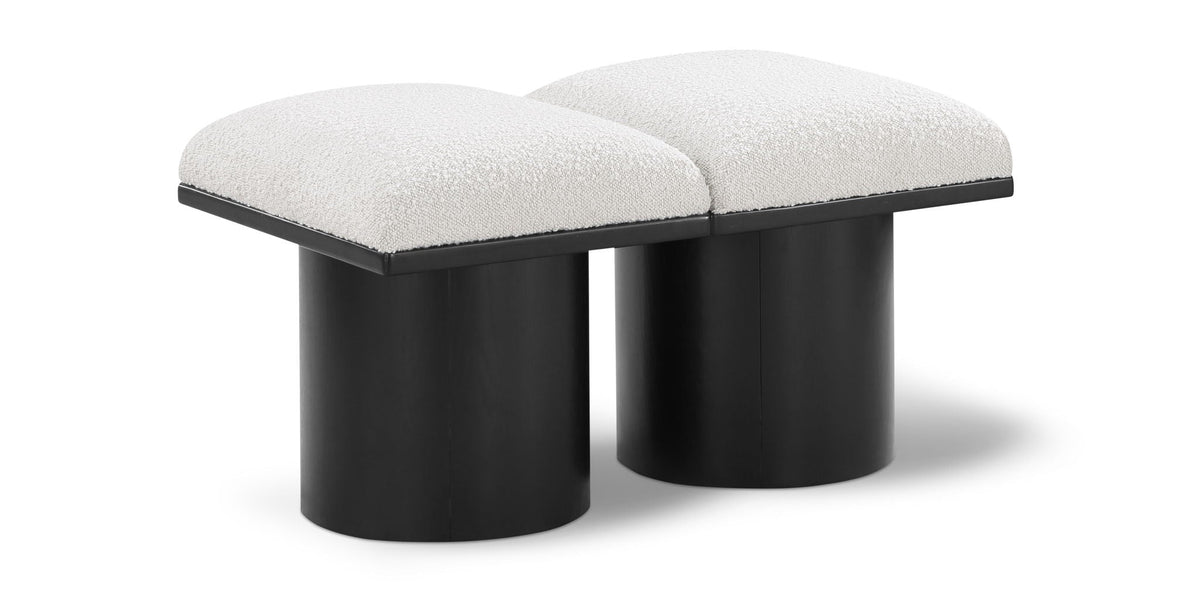 Pavilion Modular Bench 2-Piece Bench, 31"W x 18"D — Cream / Black Base