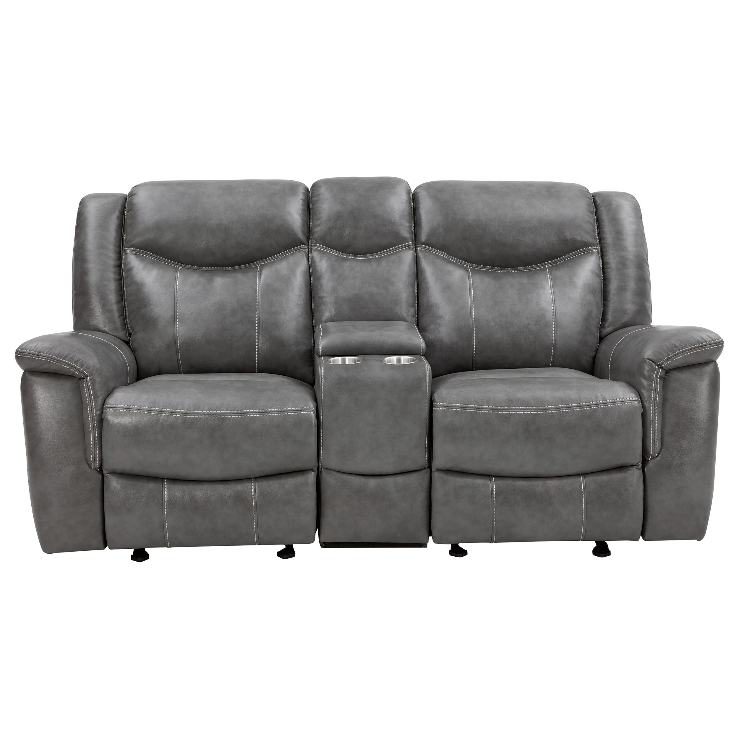 Conrad Upholstered Padded Arm Motion Sofa Set Grey