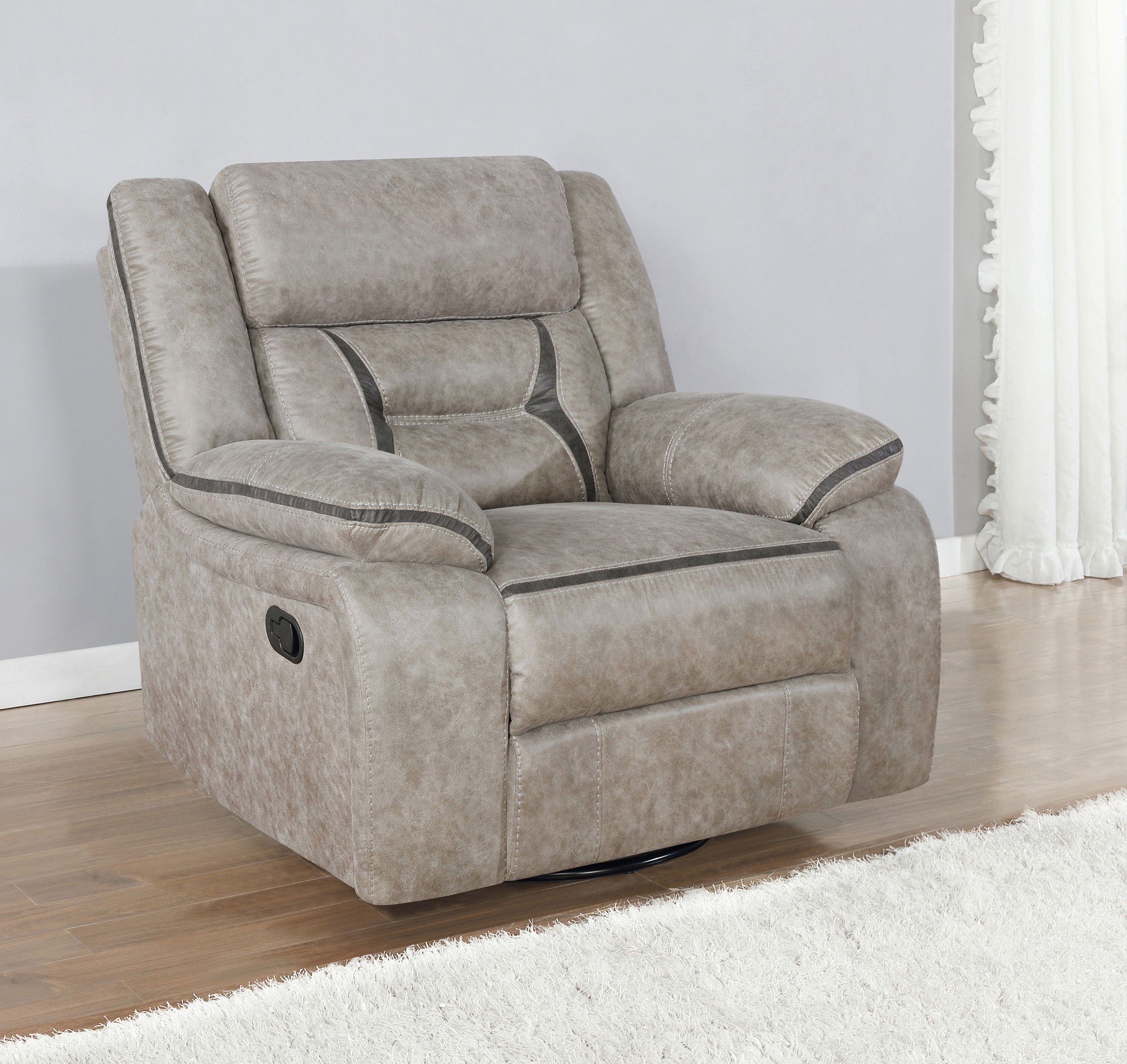 Greer Upholstered Swivel Glider Recliner Chair