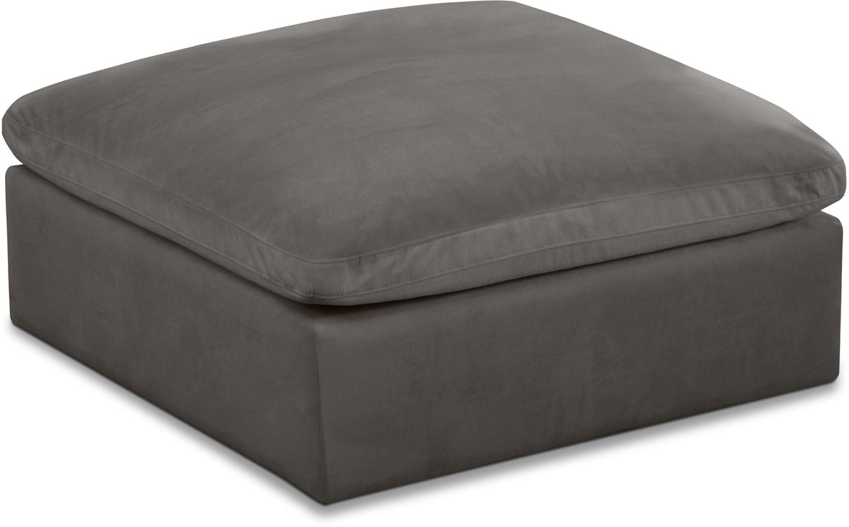 Cozy Velvet Modular Sectional — Ottoman — Grey