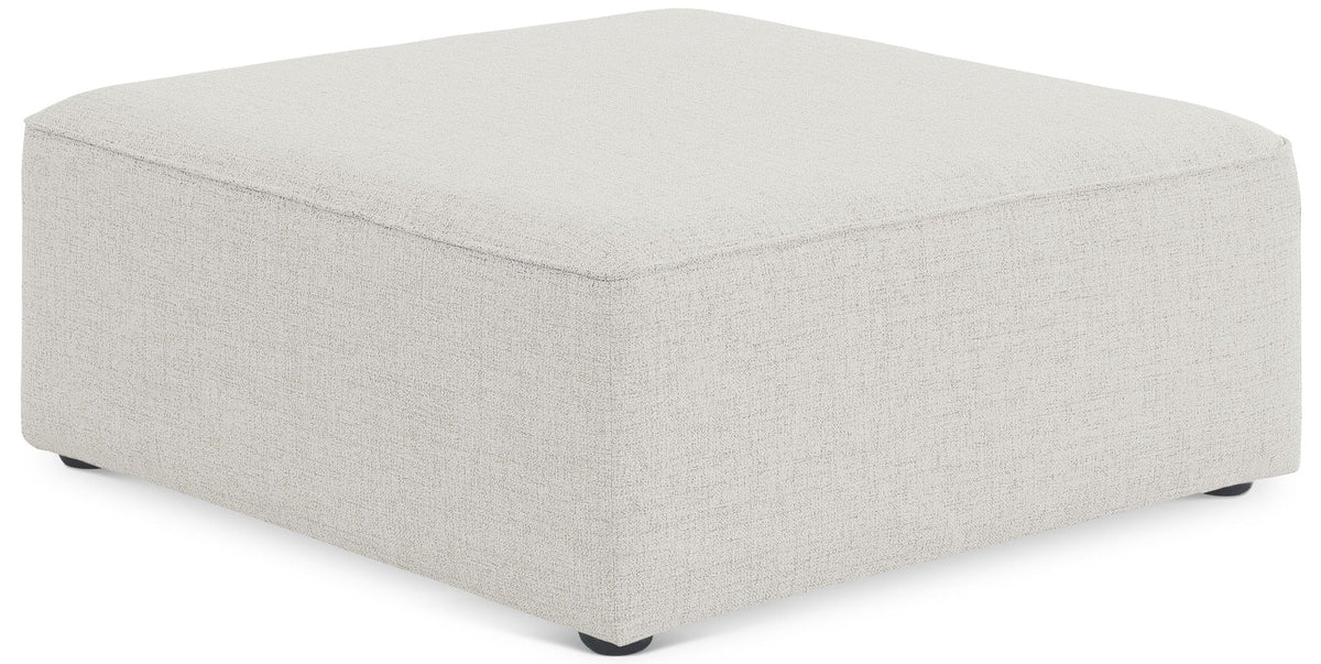 Cube Linen Modular Sectional — Ottoman — Cream