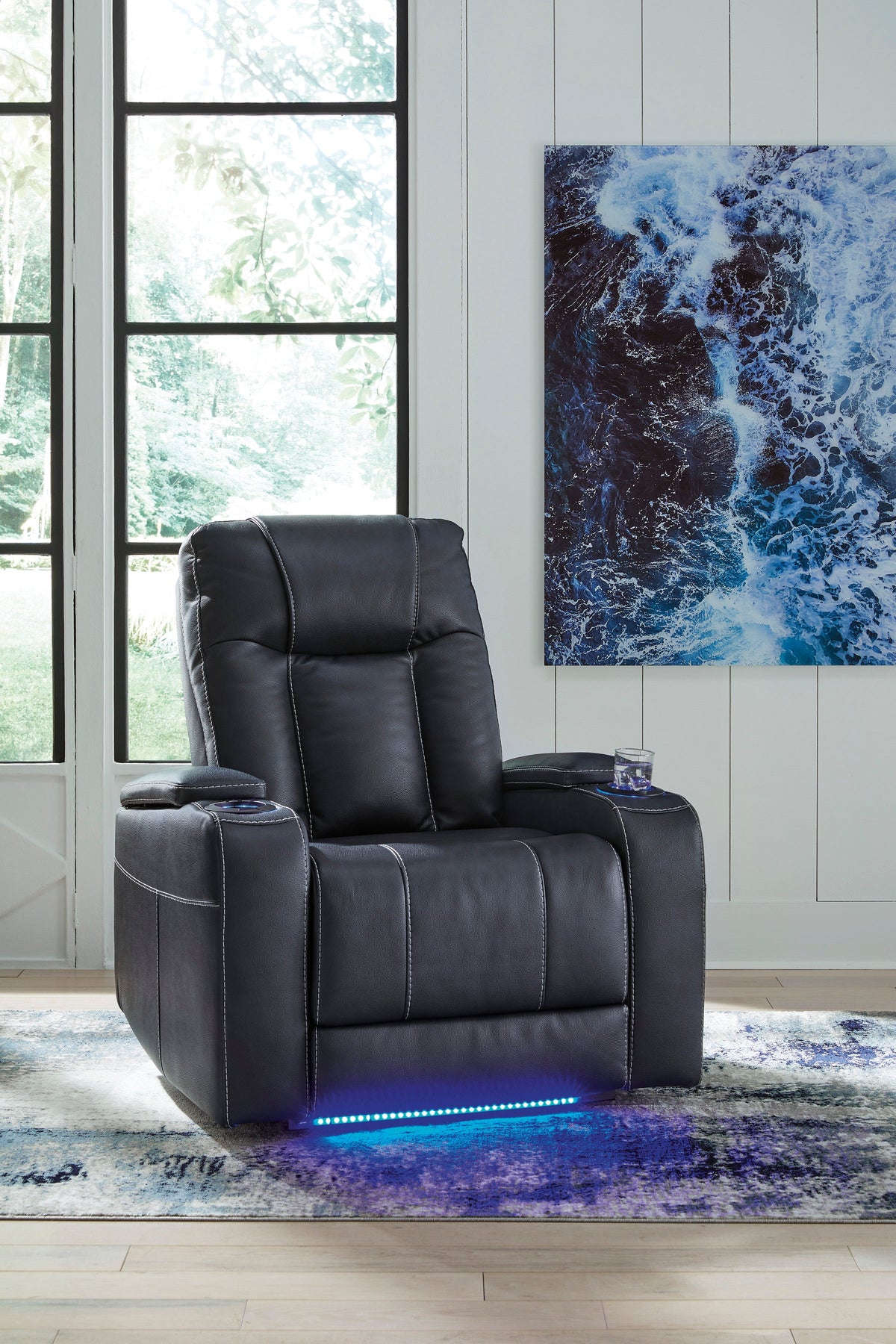 Feazada Sapphire Power Recliner — LED Lighting & Storage