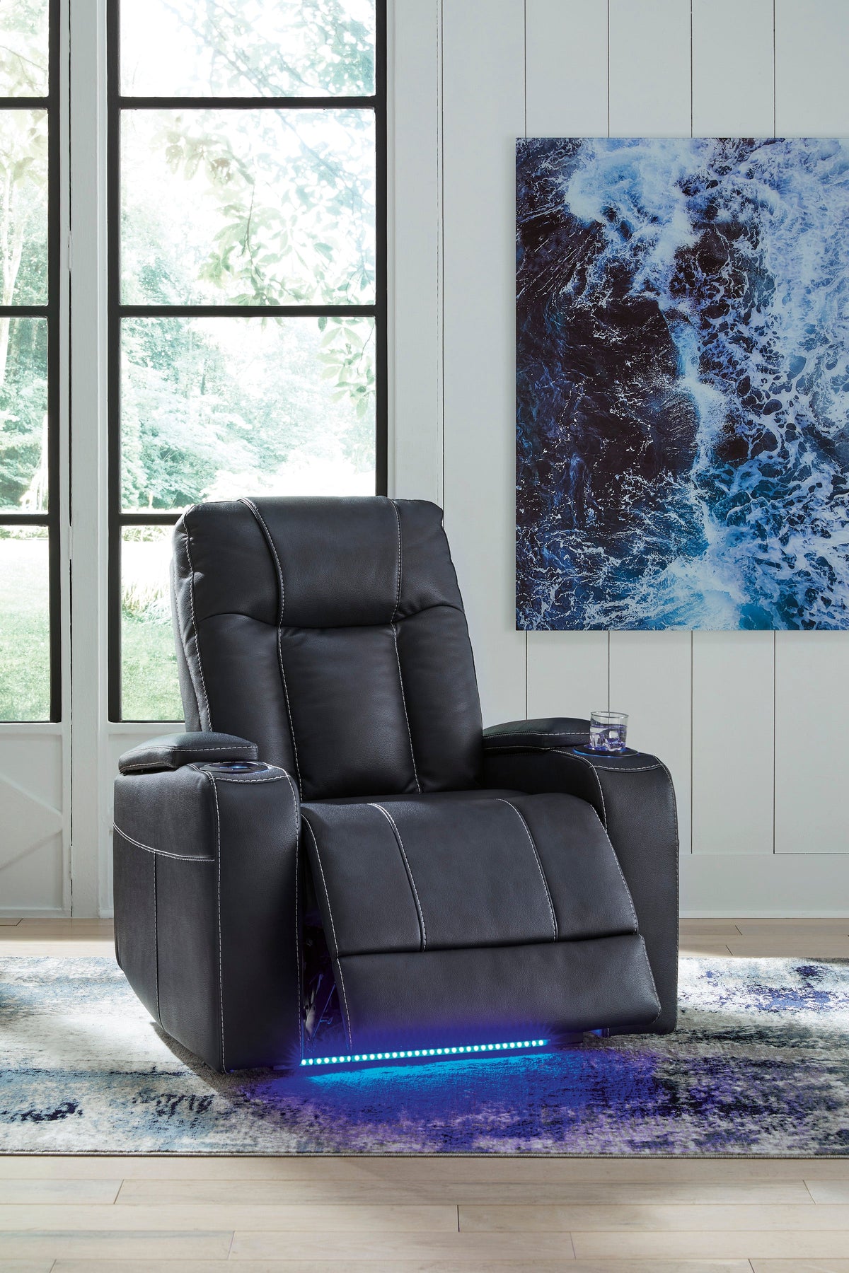 Feazada Sapphire Power Recliner — LED Lighting & Storage