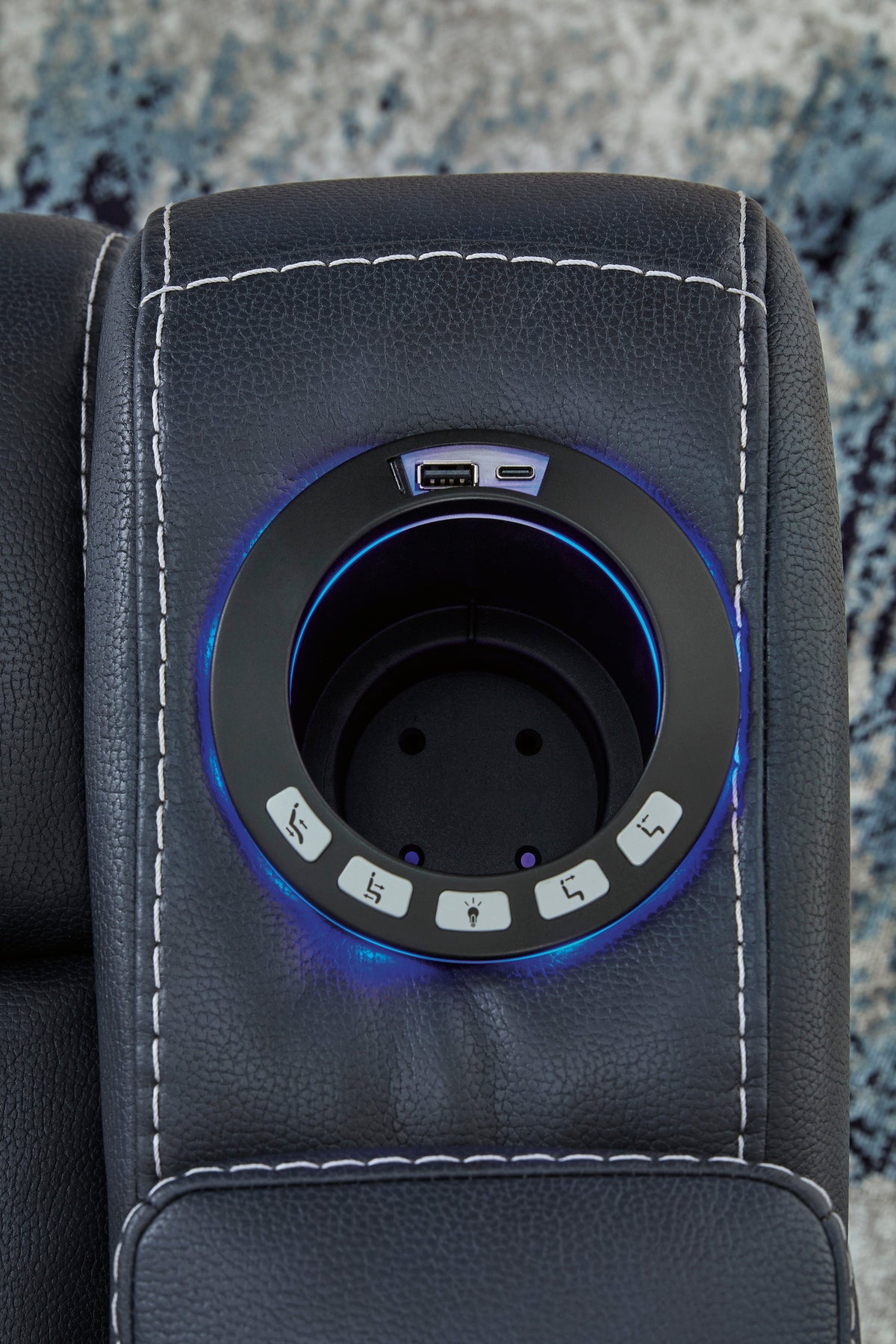 Feazada Sapphire Power Recliner — LED Lighting & Storage