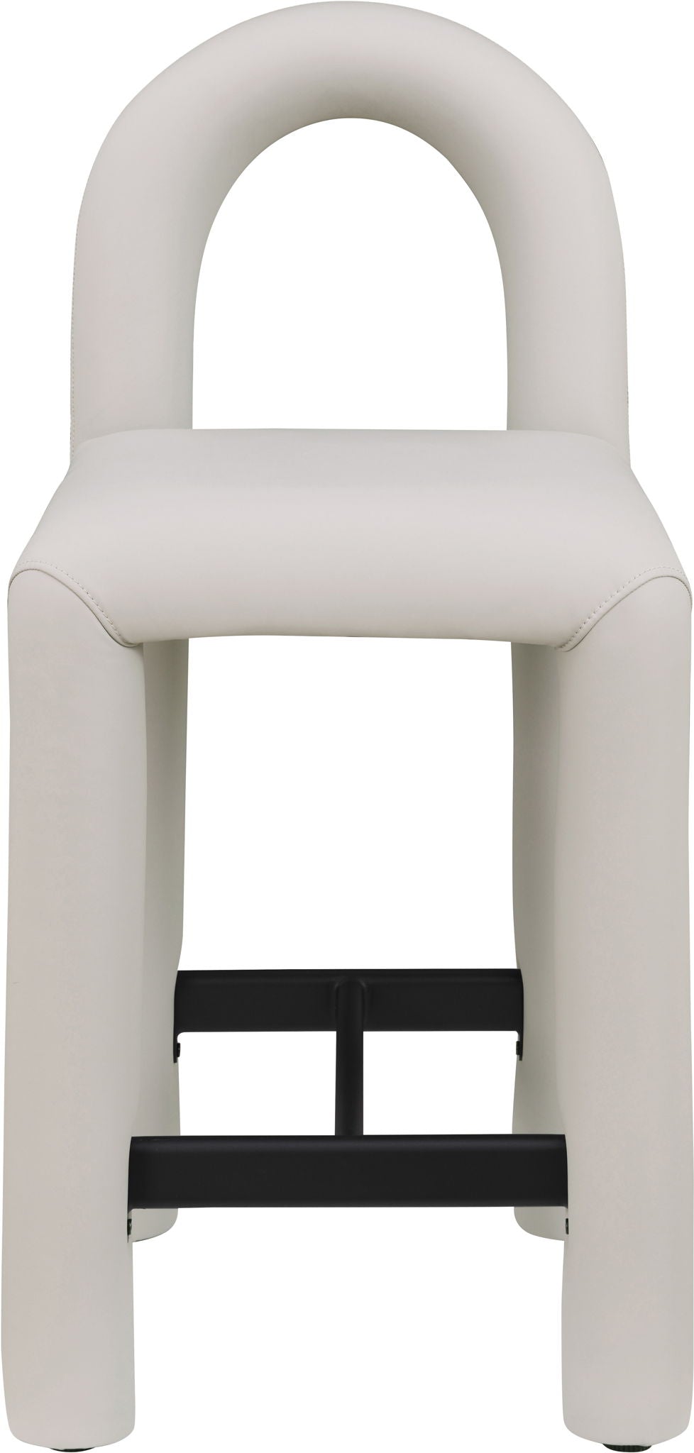 Amari - Vegan Leather and Boucle Fabric Stool - Stool