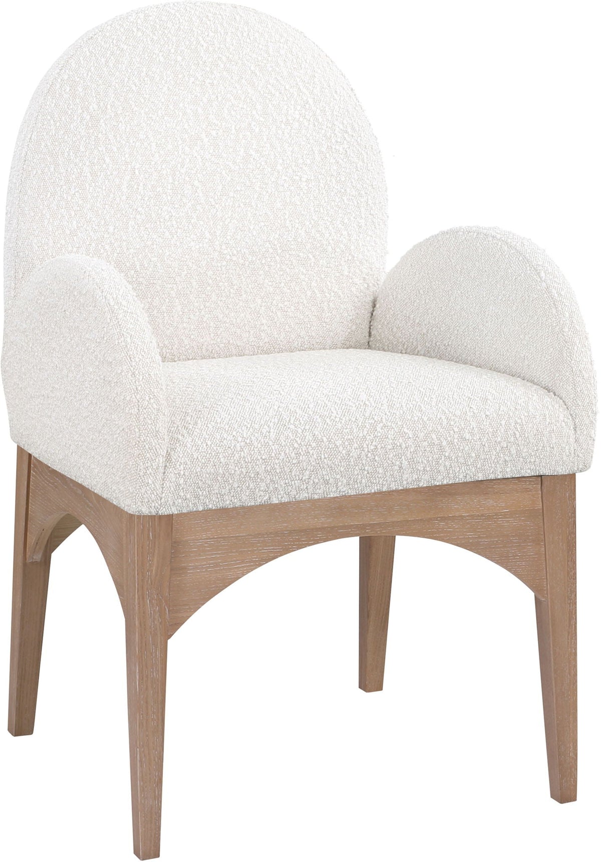 Waldorf - Boucle Dining Arm Chair with Natural Legs