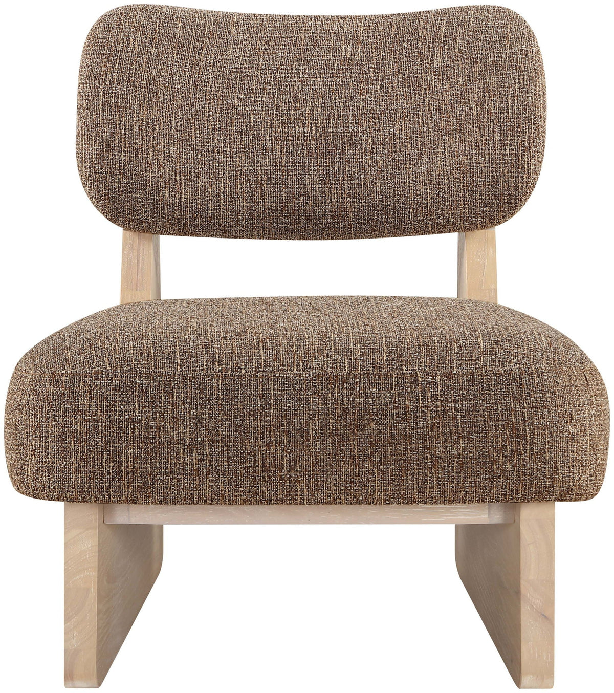 Vetra - Linen Textured Fabric Upholstered Accent Chair with Natural Base