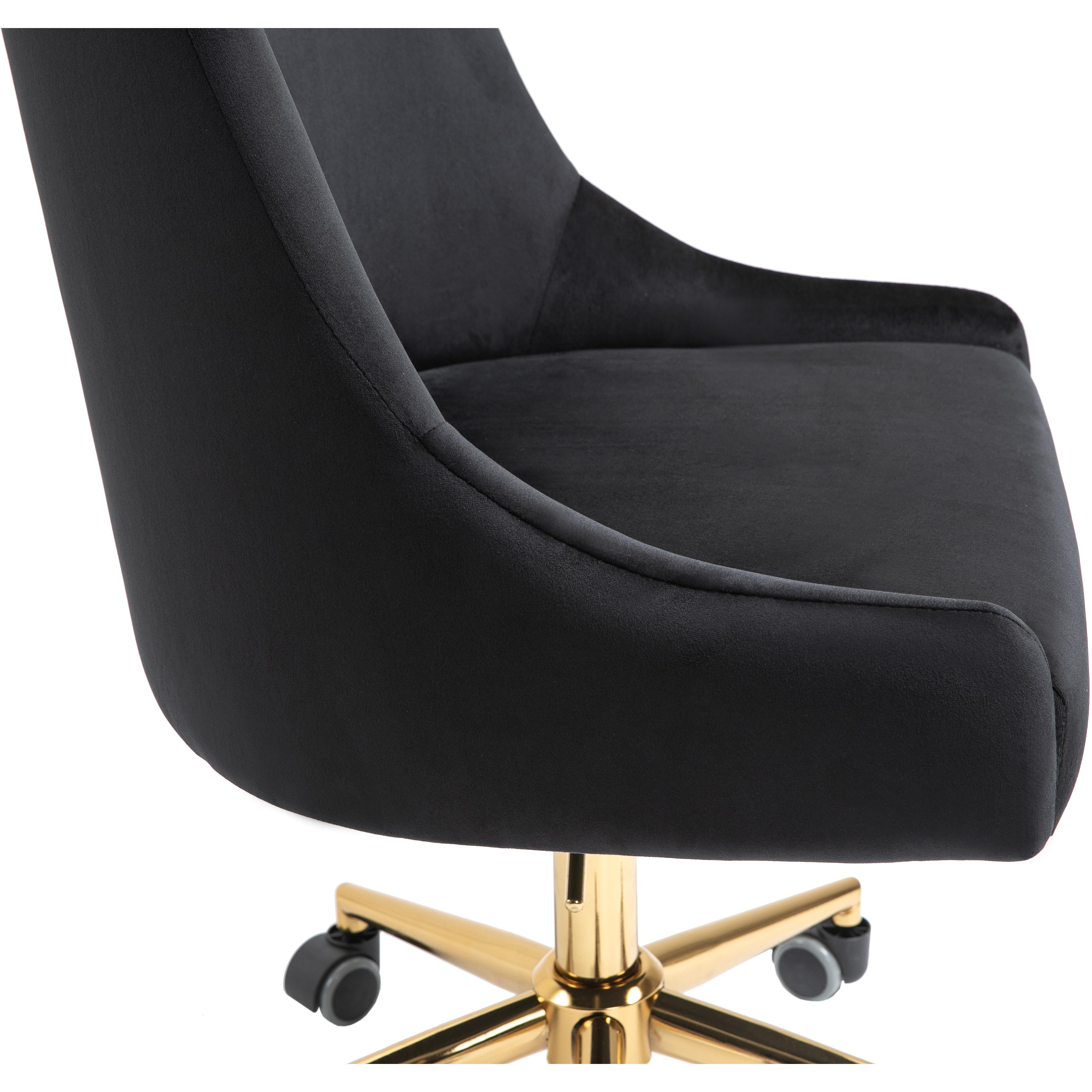 Meridian Karina Black Velvet Office Chair