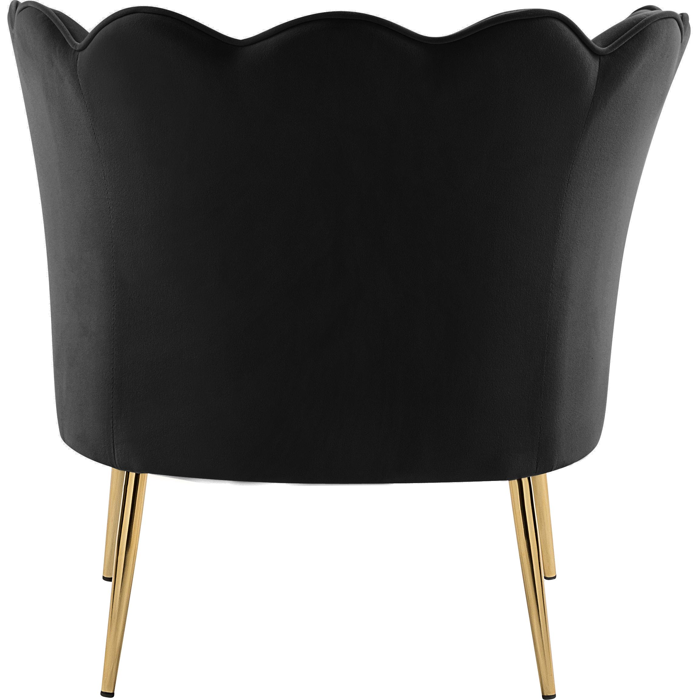 Meridian Jester Black Velvet Accent Chair