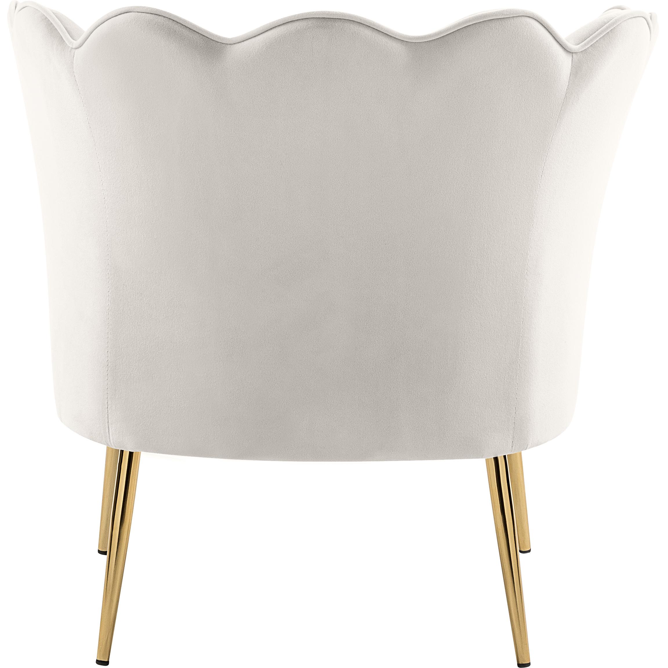 Meridian Jester Cream Velvet Accent Chair