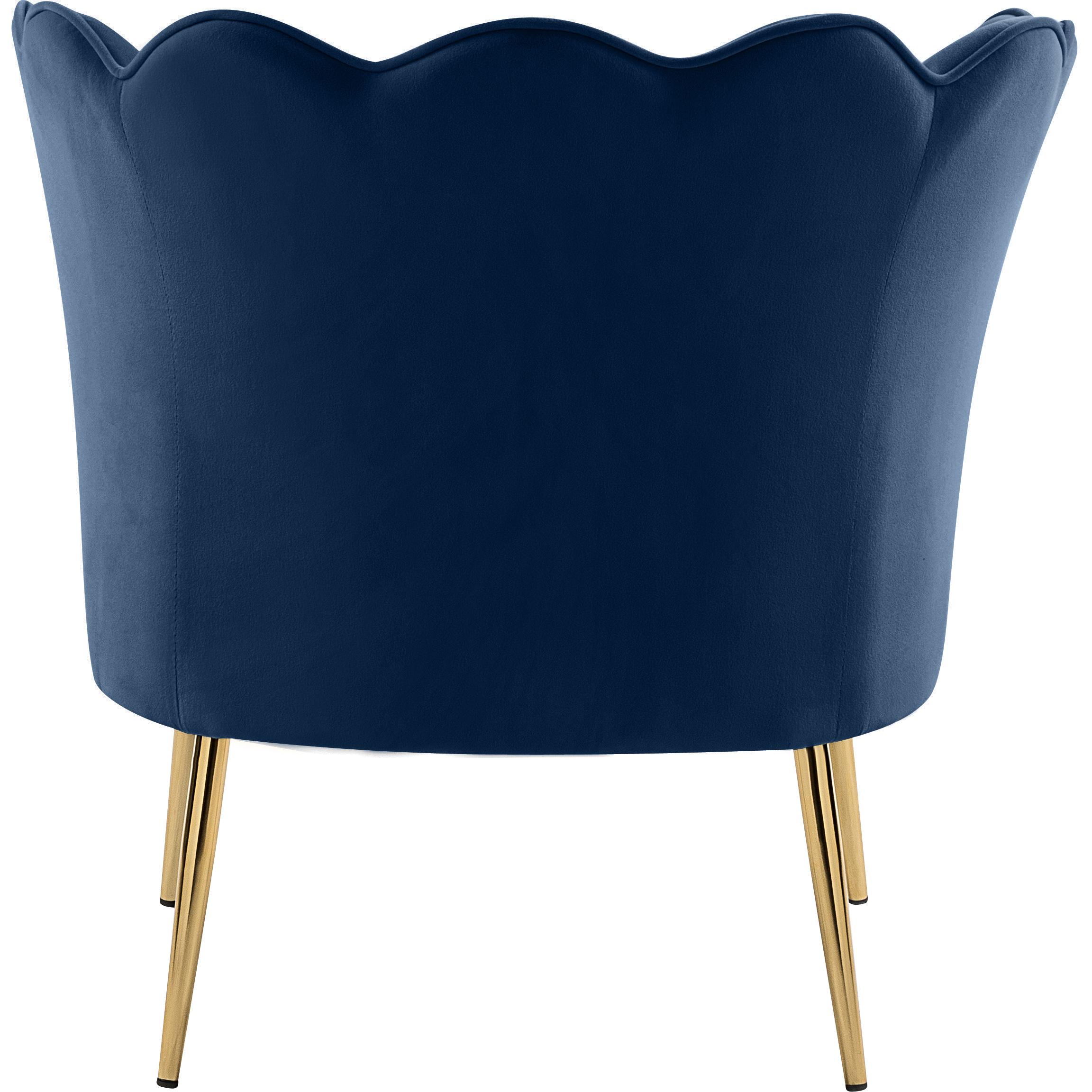 Meridian Jester Navy Velvet Accent Chair