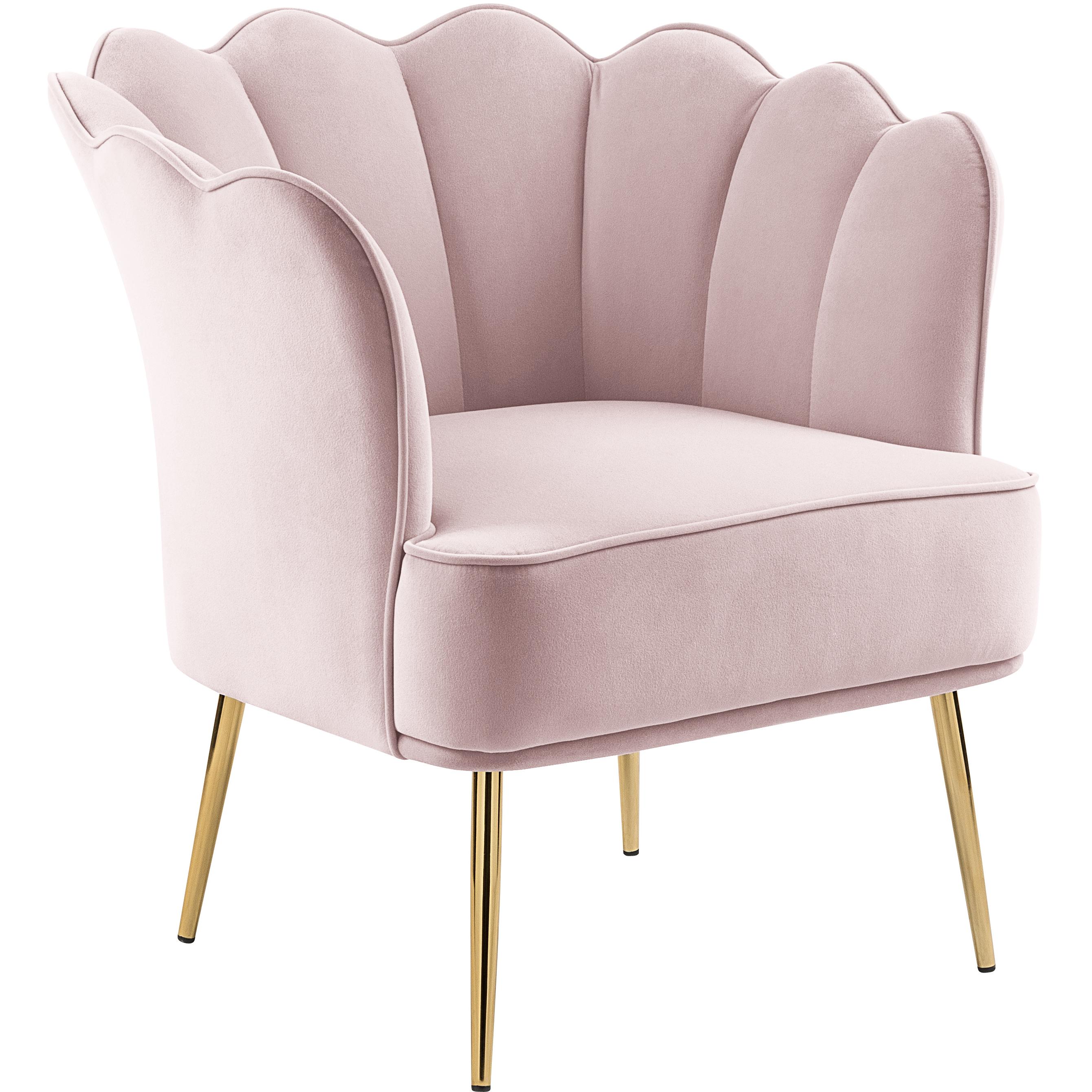 Meridian Jester Pink Velvet Accent Chair
