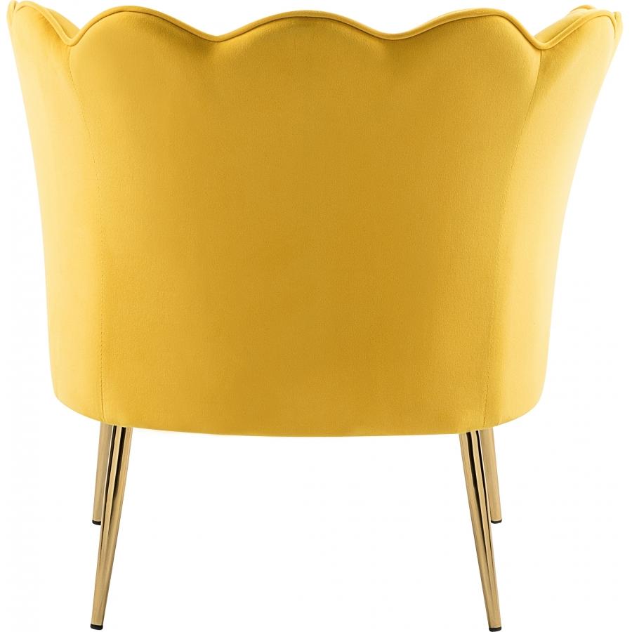 Meridian Jester Yellow Velvet Accent Chair