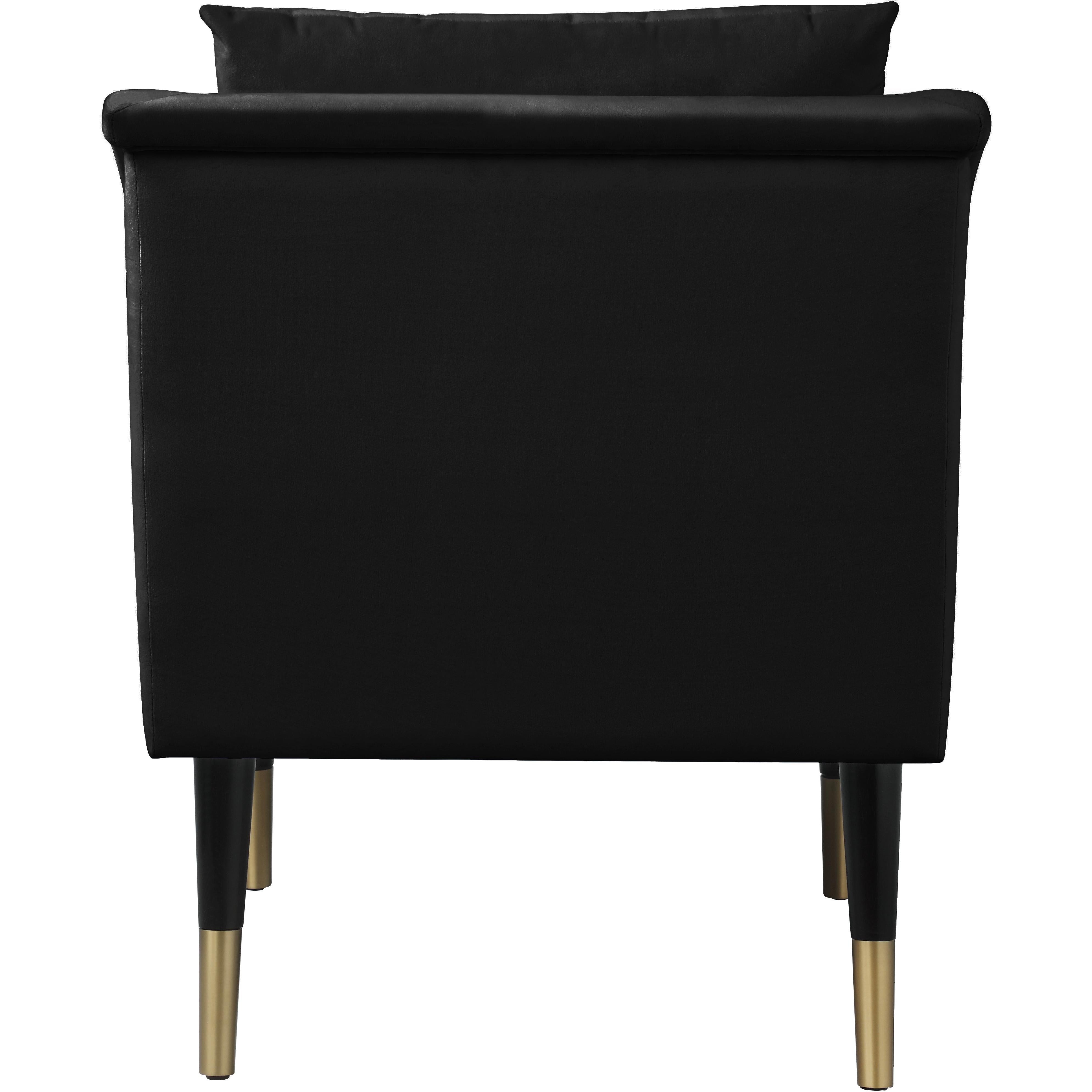 Meridian Elegante Black Velvet Accent Chair