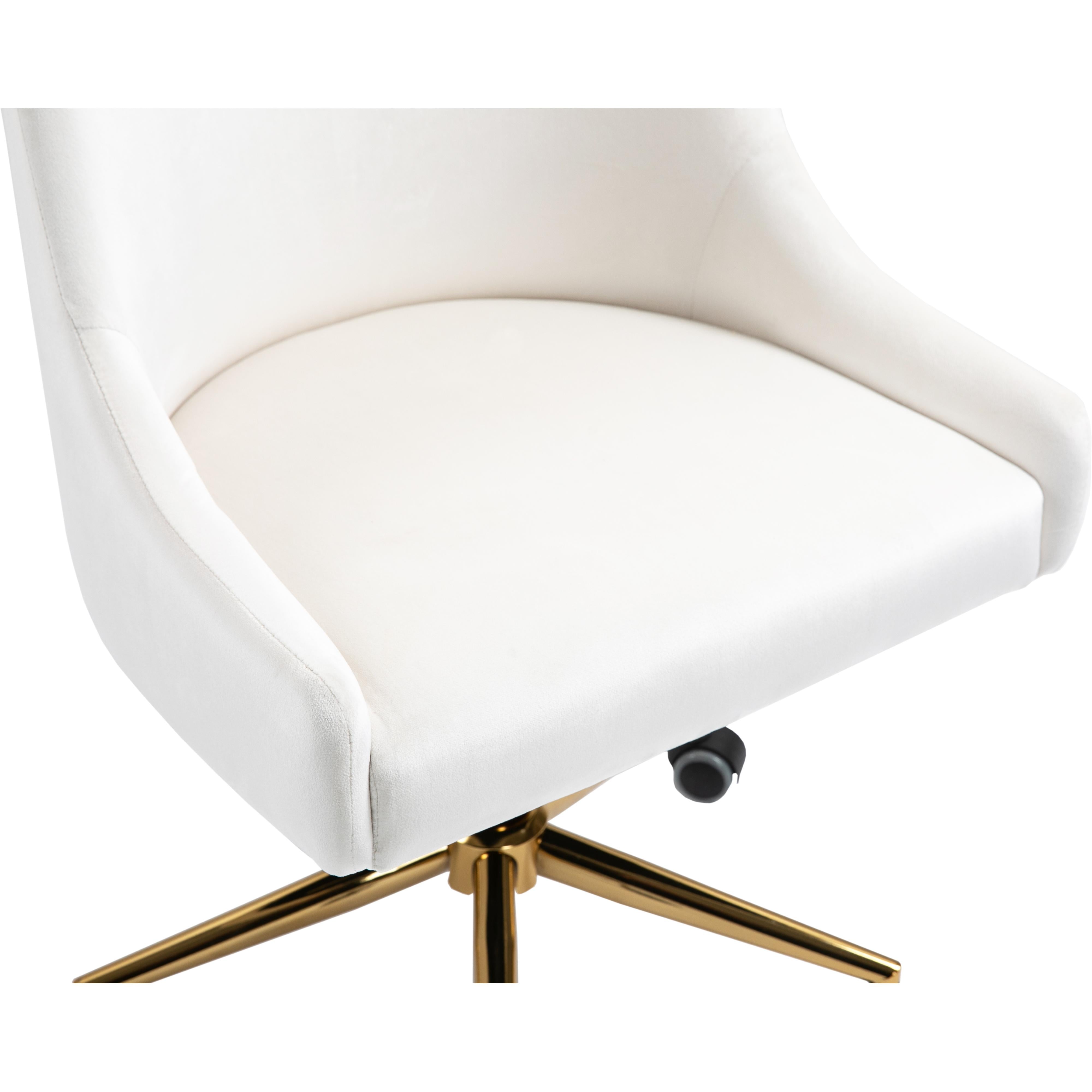 Meridian Karina Cream Velvet Office Chair