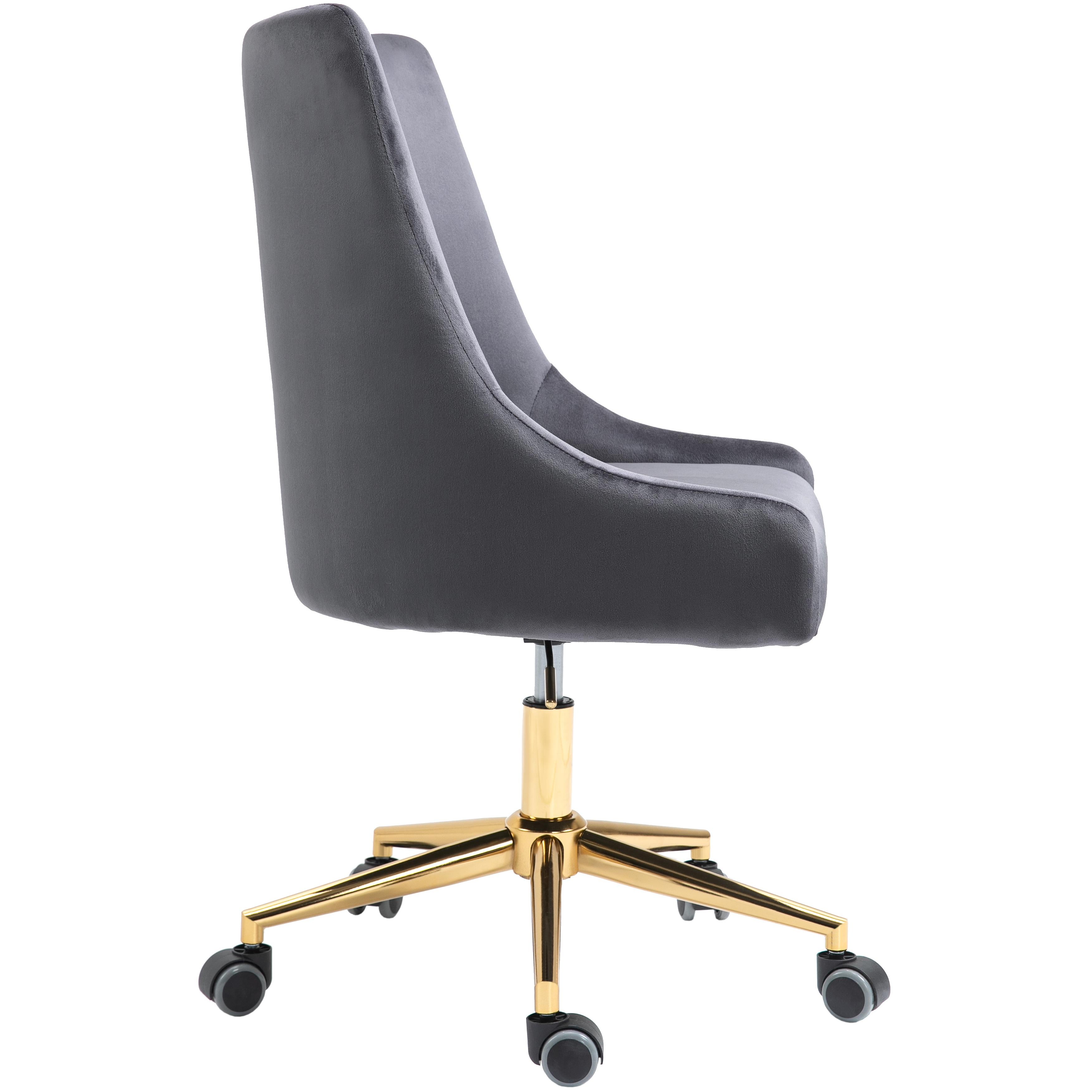 Meridian Karina Grey Velvet Office Chair