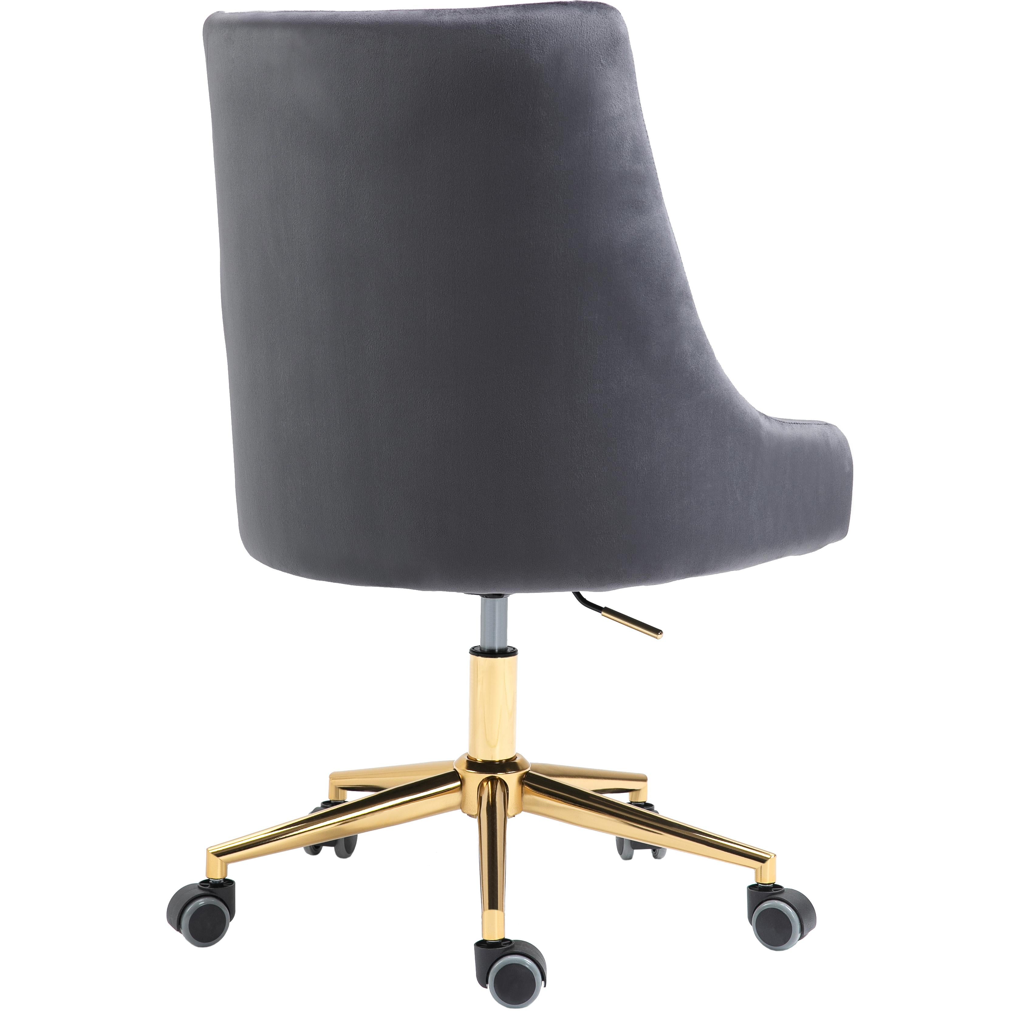 Meridian Karina Grey Velvet Office Chair