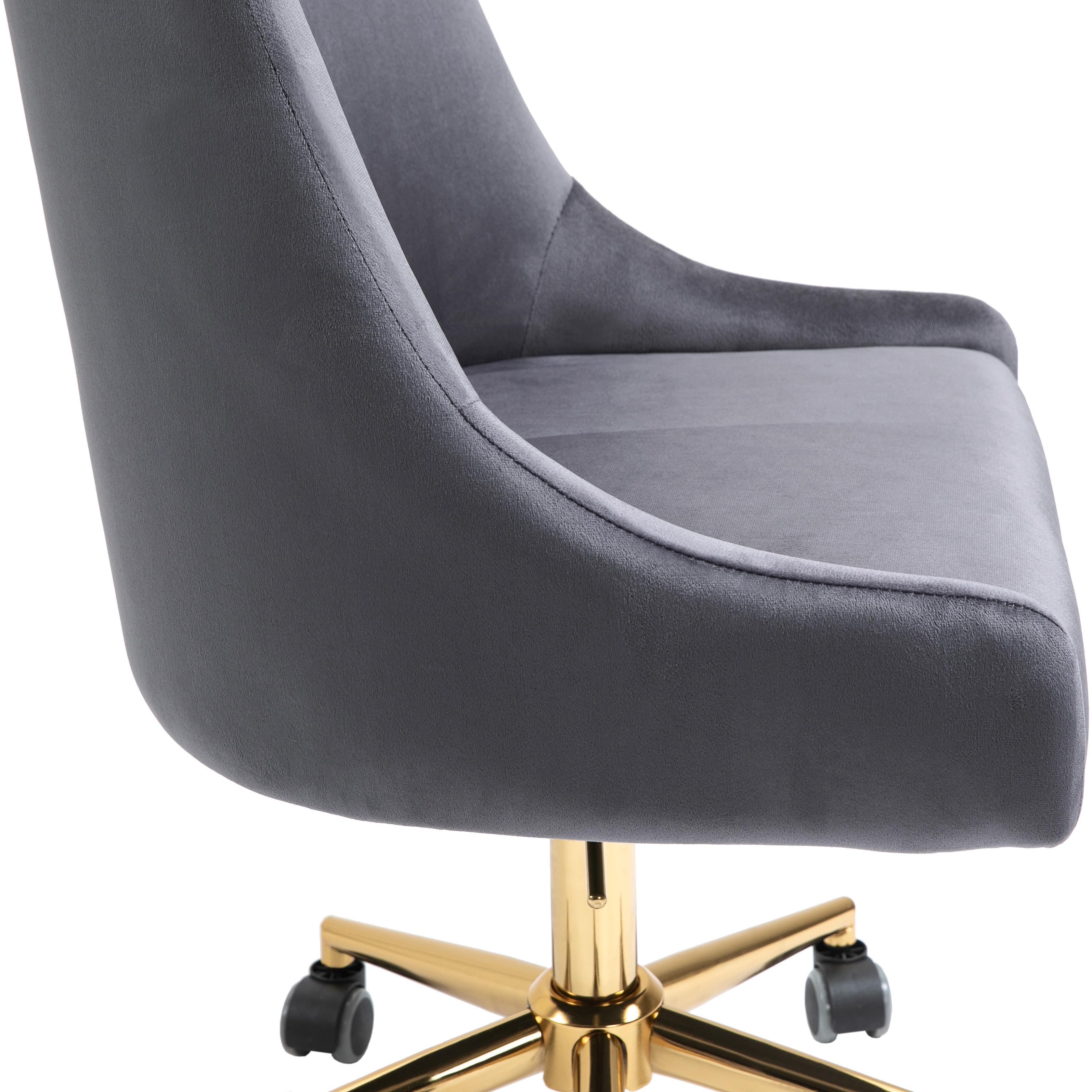 Meridian Karina Grey Velvet Office Chair