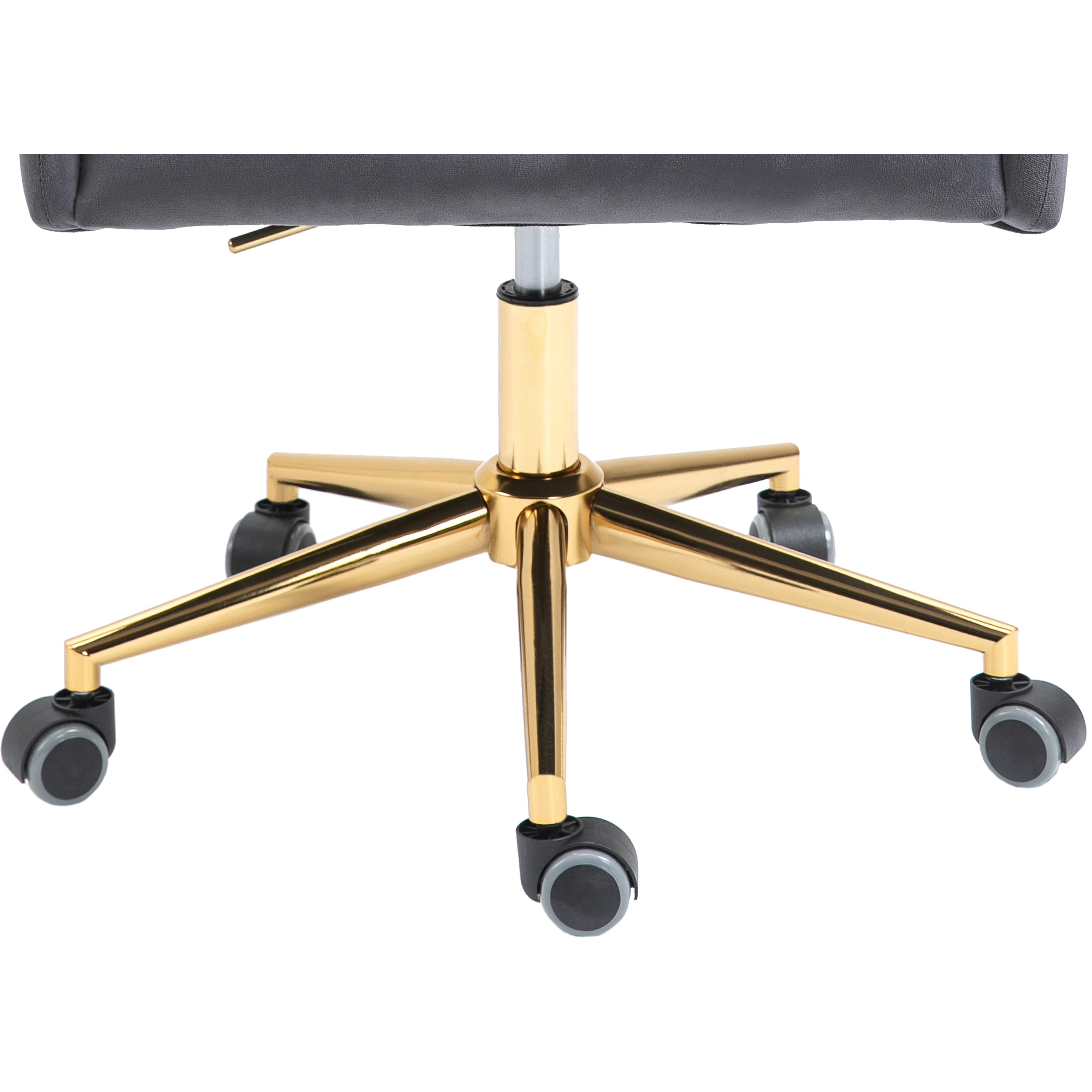 Meridian Karina Grey Velvet Office Chair