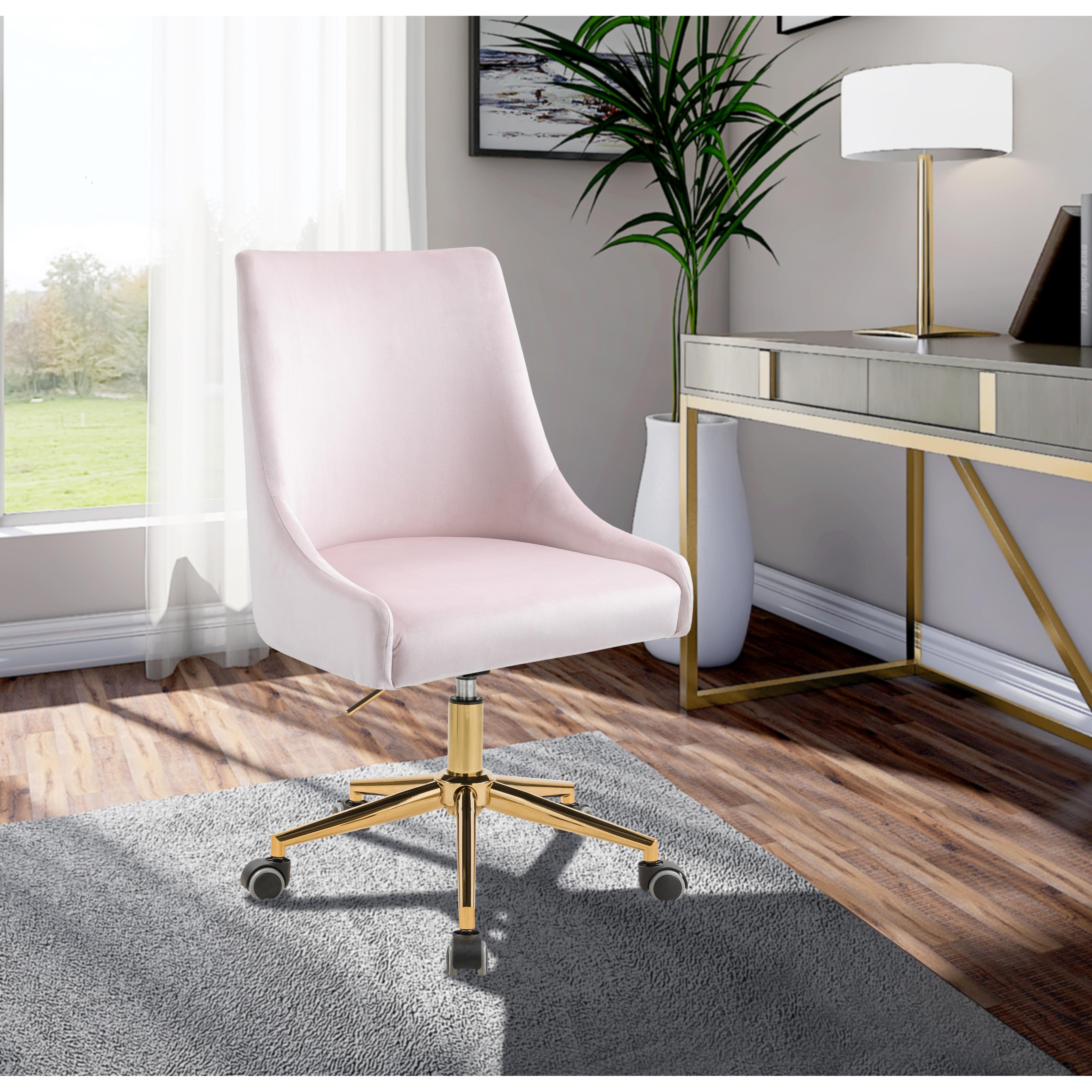 Meridian Karina Pink Velvet Office Chair