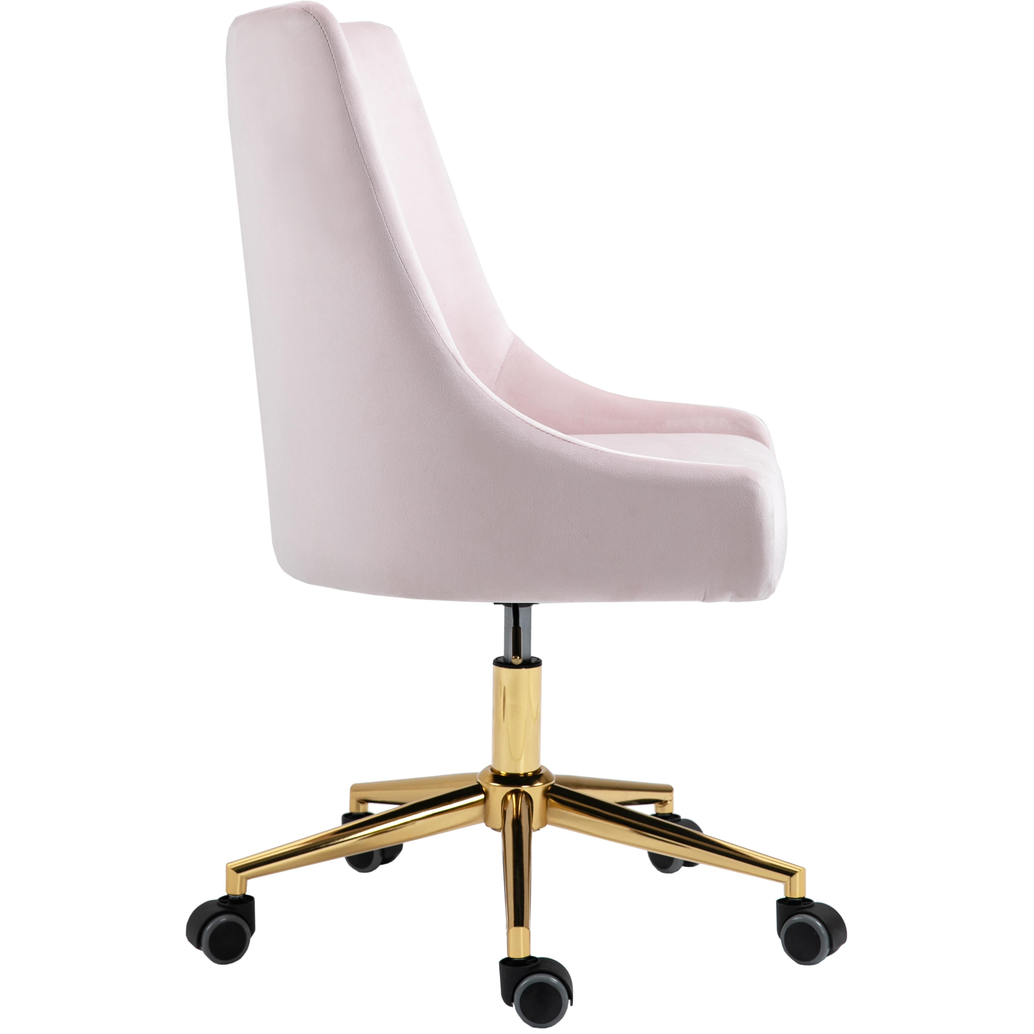 Meridian Karina Pink Velvet Office Chair