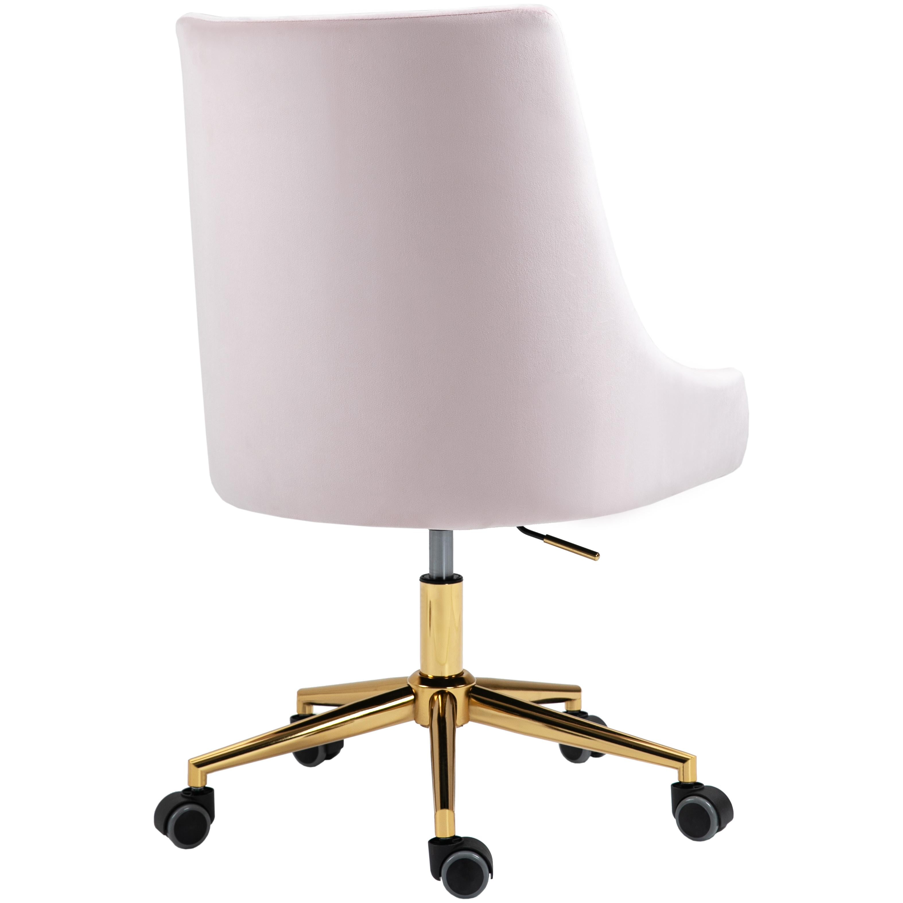 Meridian Karina Pink Velvet Office Chair