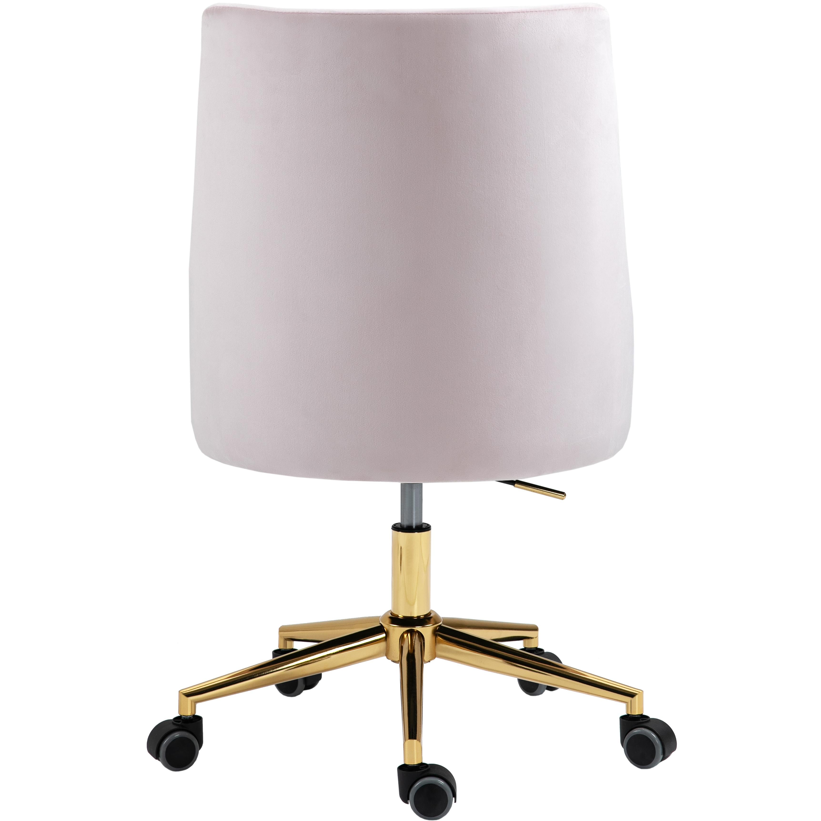 Meridian Karina Pink Velvet Office Chair