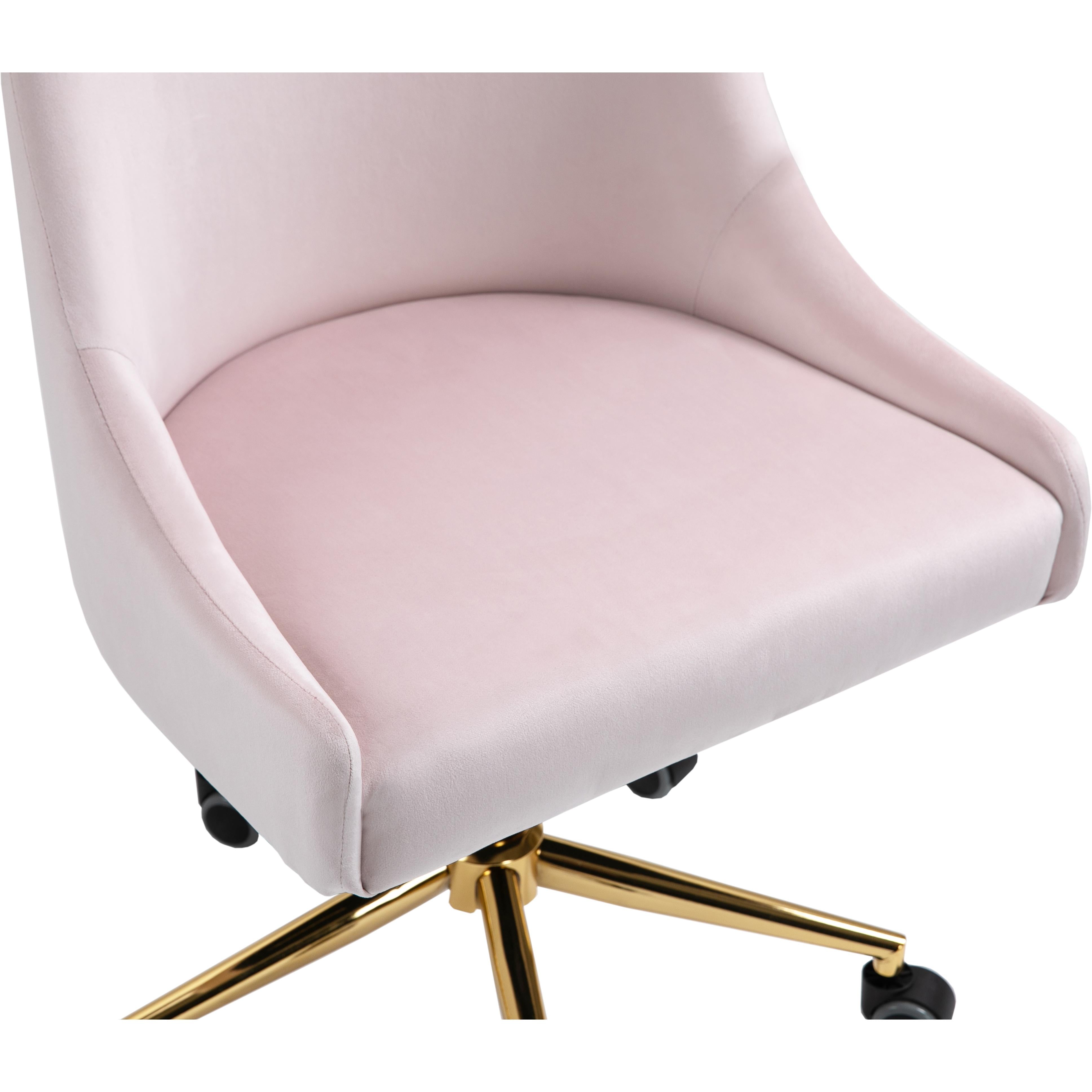 Meridian Karina Pink Velvet Office Chair