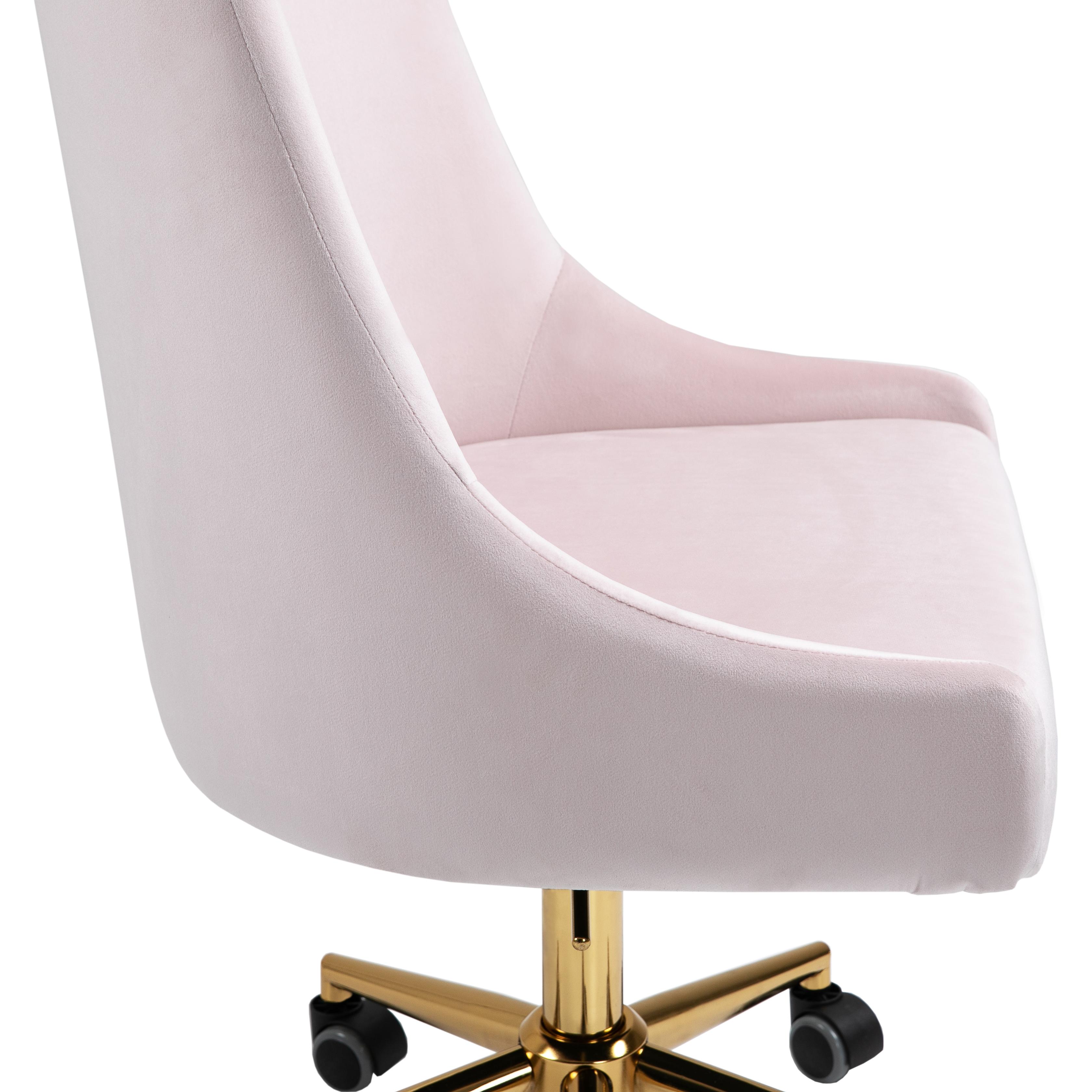 Meridian Karina Pink Velvet Office Chair