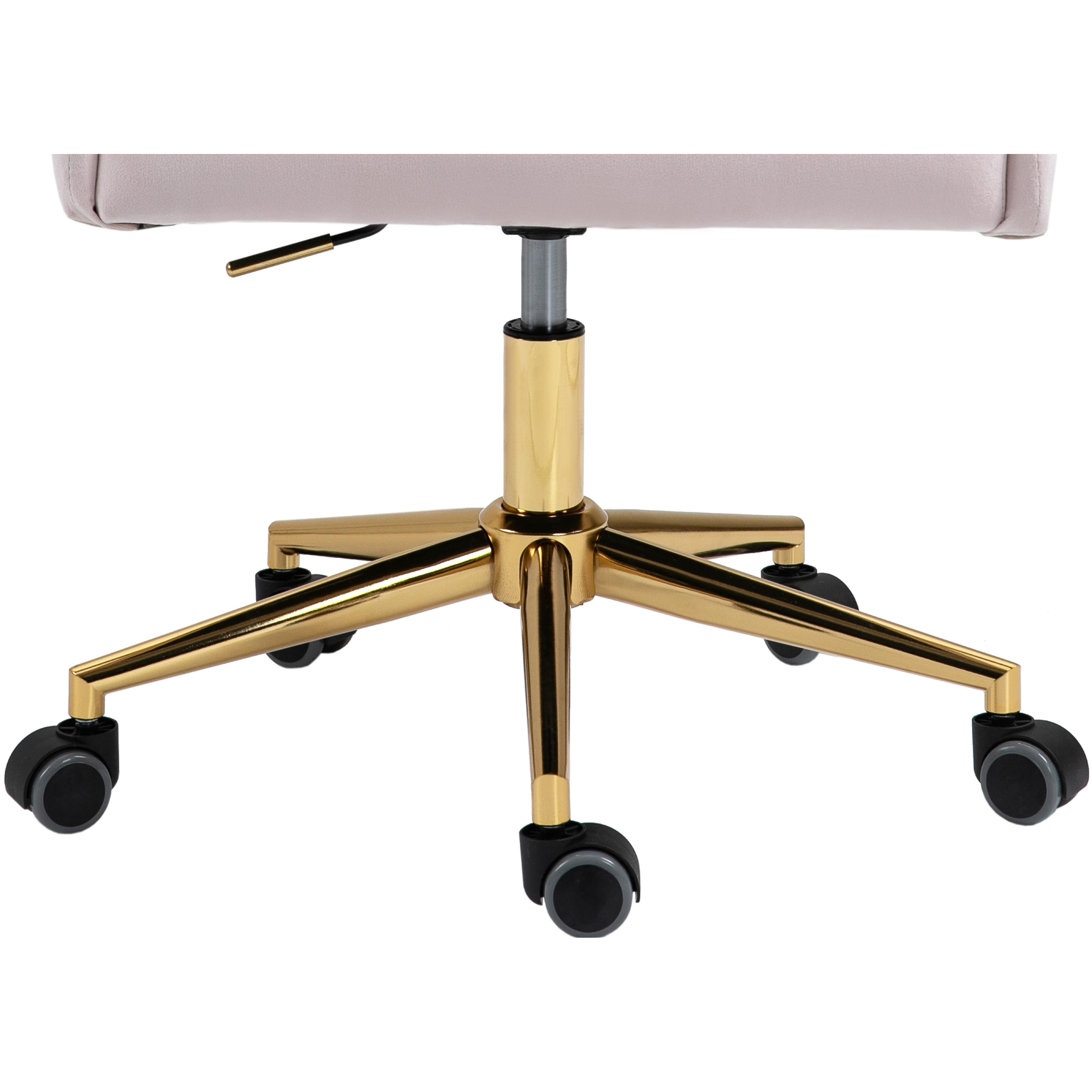 Meridian Karina Pink Velvet Office Chair